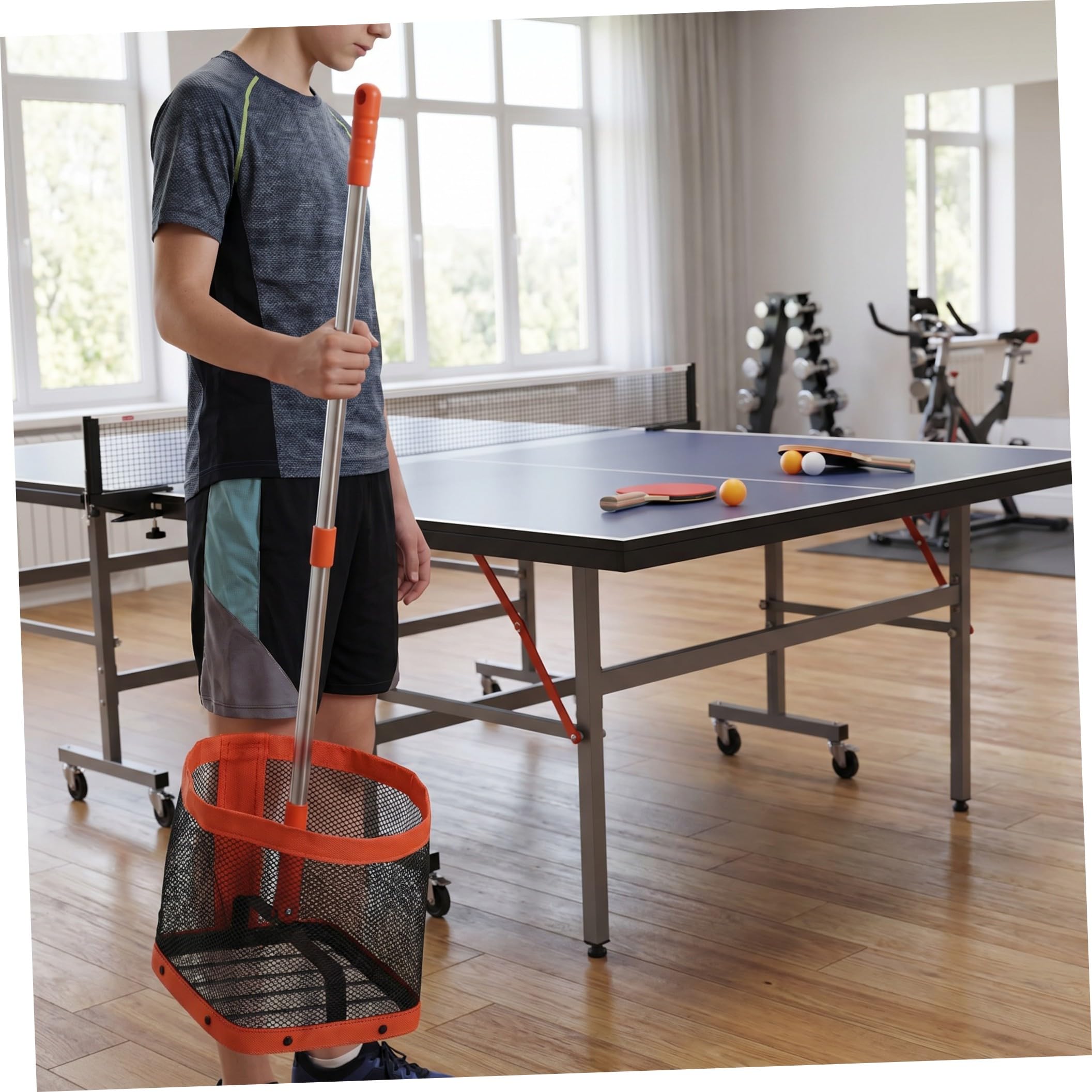 Alasum Recogepelotas y Gran Capacidad de Tenis de Mesa con Diseño Ergonómico sin Doblar, Varilla Telescópica para Entrenamiento en Clubes y Escuelas