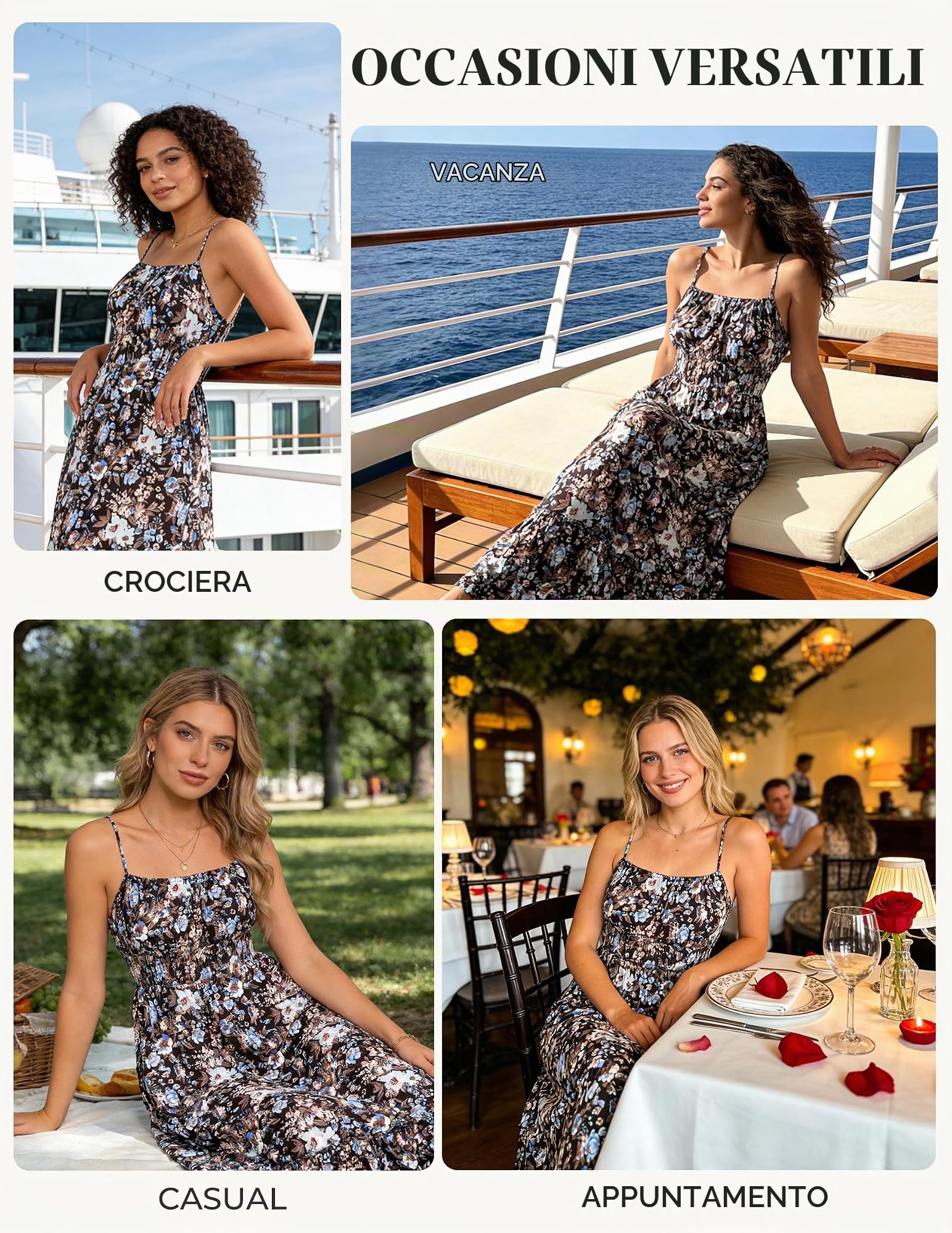 GRACE KARIN Womens Summer Maxi Dress Casual Sleeveless Spaghetti Strap Smocked Ruffle A Line Beach Long Dress with Pockets