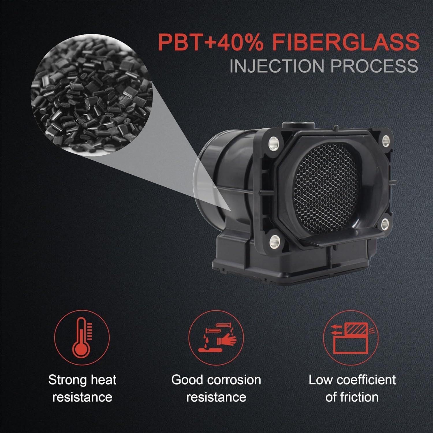 Mass Air Flow Sensor for Dodge Stratus 01-05 & Mitsubishi Eclipse 00-05 / Galant 99-03 / Montero Sport 99-03 & Chrysler Sebring 01-05 Repalces MD336501 7460013 5S2787