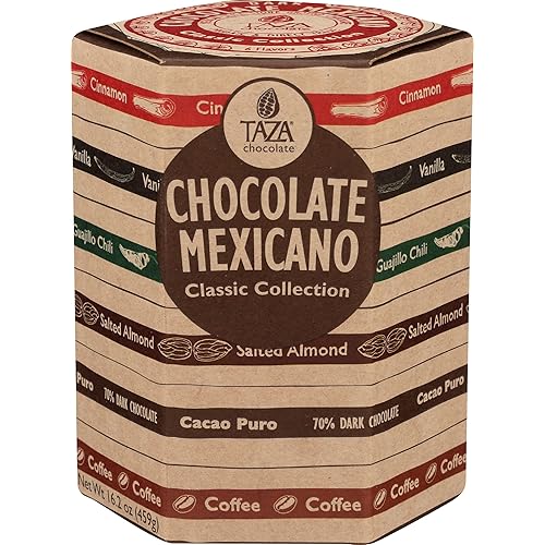 Taza Chocolate Organic Mexicano Disc Stone Ground, Classic Collection Variety Pack, 2.7 Ounce (6 Count)