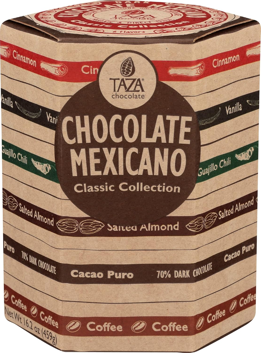 Taza Chocolate Organic Mexicano Disc Stone Ground, Classic Collection Variety Pack, 2.7 Ounce (6 Count)