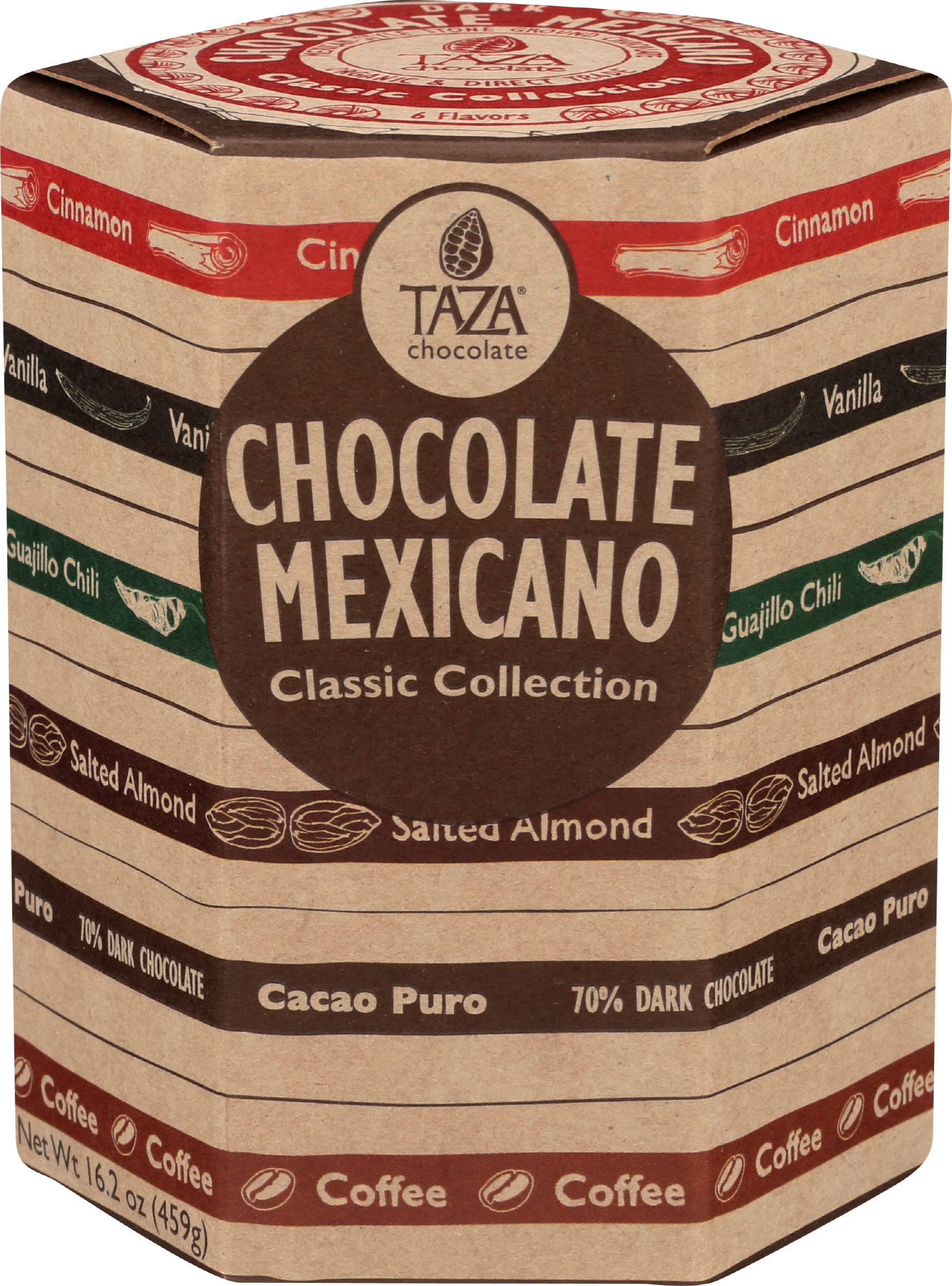 Taza Chocolate Organic Mexicano Disc Stone Ground, Classic Collection Variety Pack, 2.7 Ounce (6 Count)