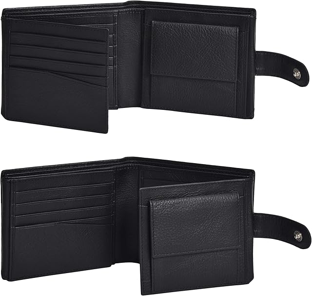 Amazon Brand - Eono Geniuine Leather Wallet with RFID -Coin comparment Multi Credit Card Slim Wallets