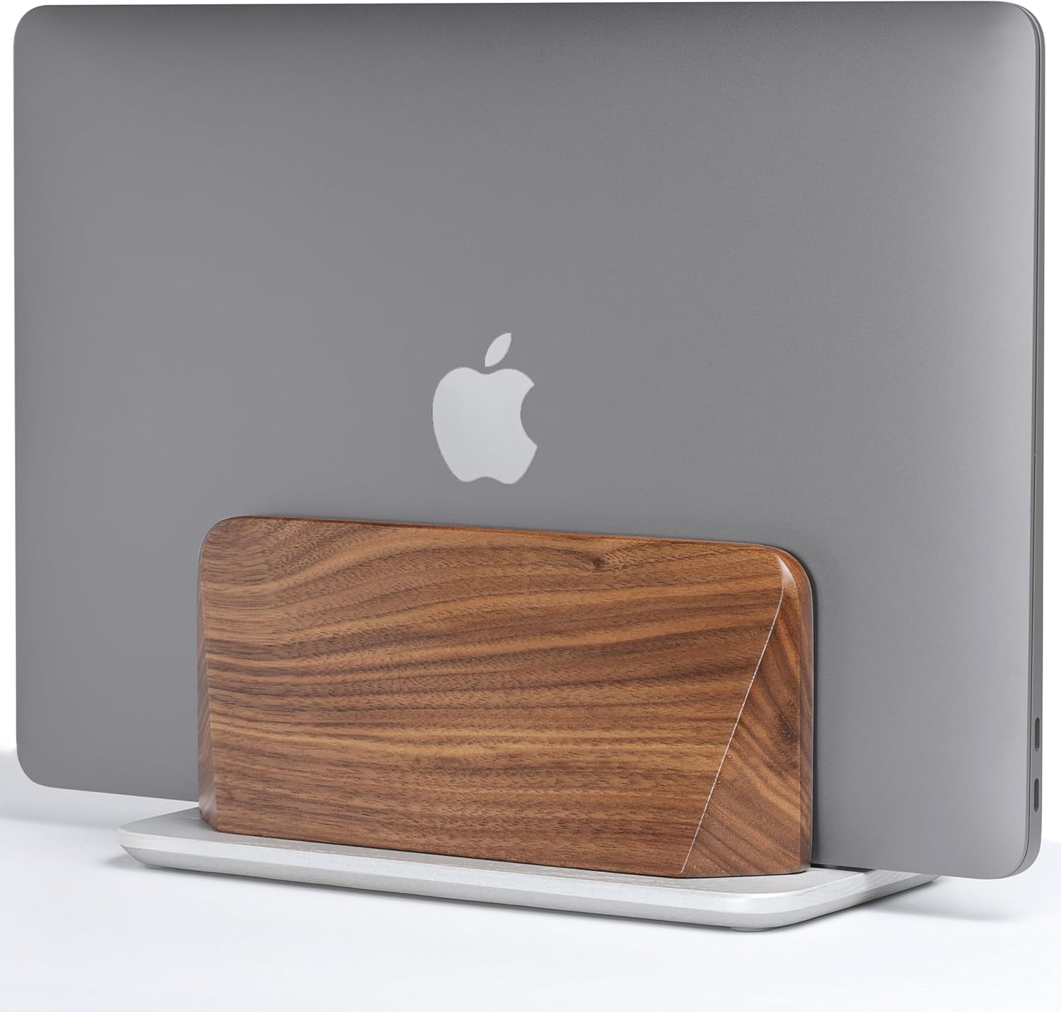 Soporte Vertical para Laptop, Base de Madera Nogal Negro y Fresno