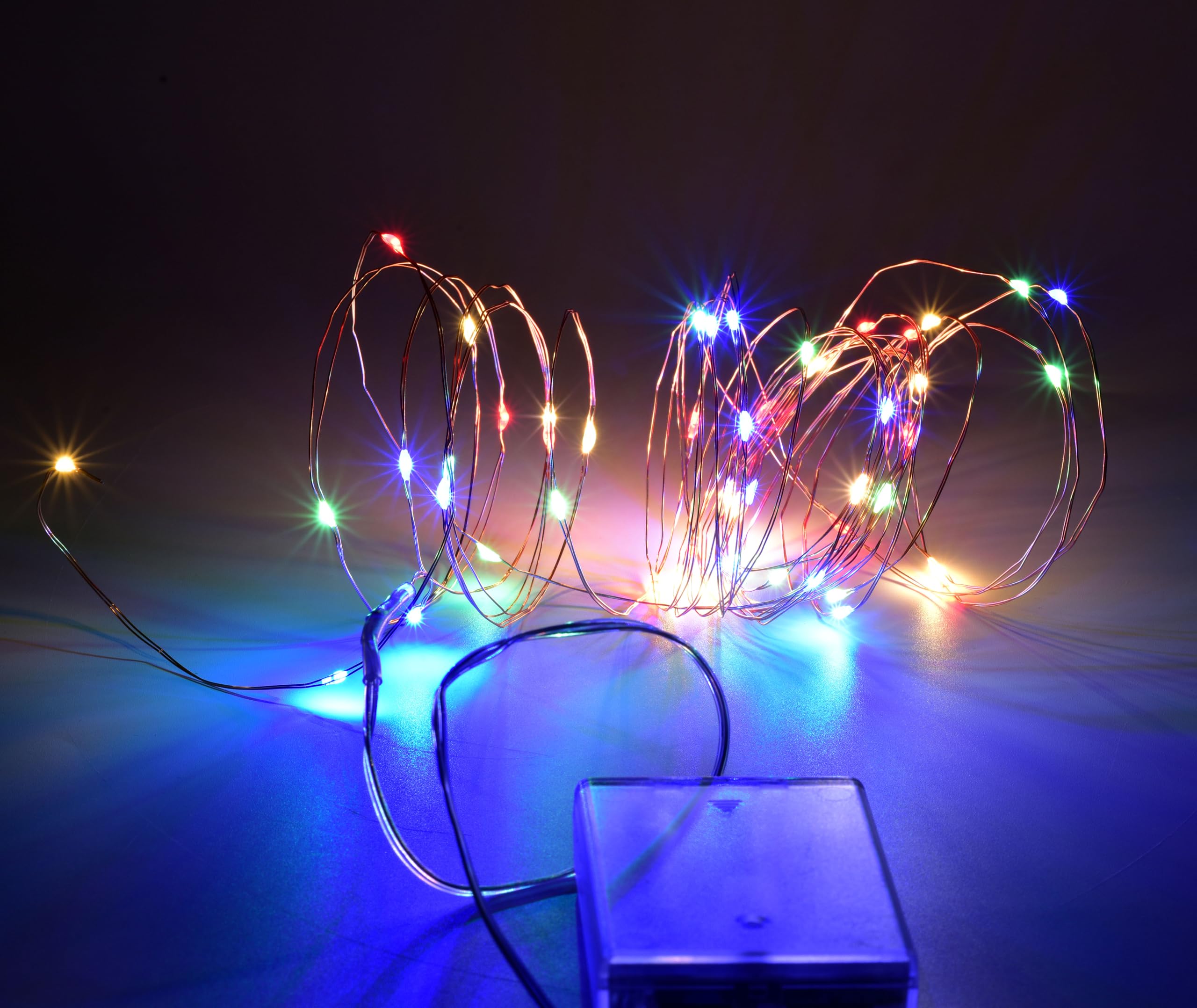 Karlling Multi-Color Fairy Lights Battery Operated, 16Ft 50 LED Copper Wire String Lights with Timer, 8 Modes for Bedroom Mason Jars Wedding Christmas Decor(Multi-Color,1 Pack) — image 1