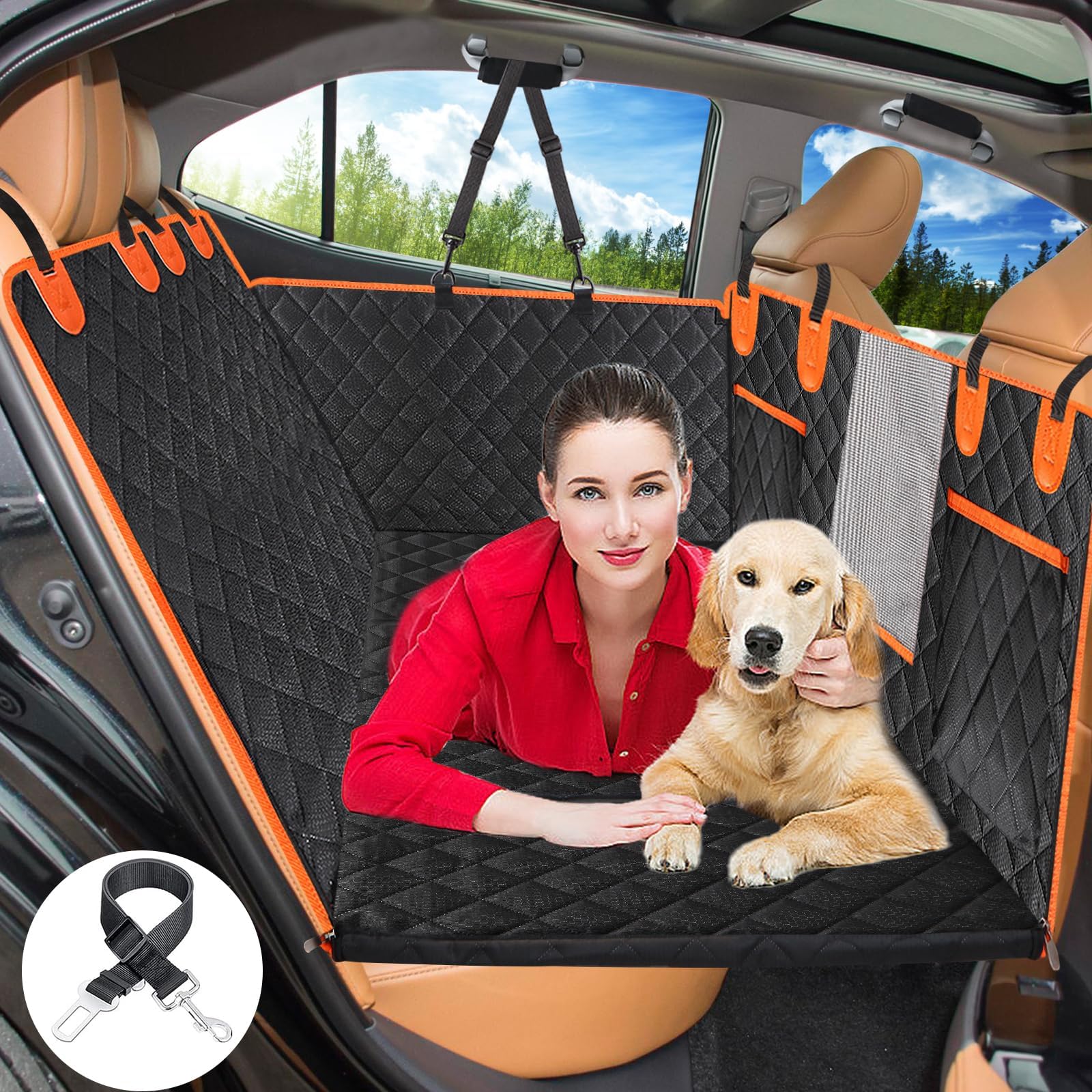 Amonpaws Car Back Seat Extender for Dogs,Dog Car Seat Cover