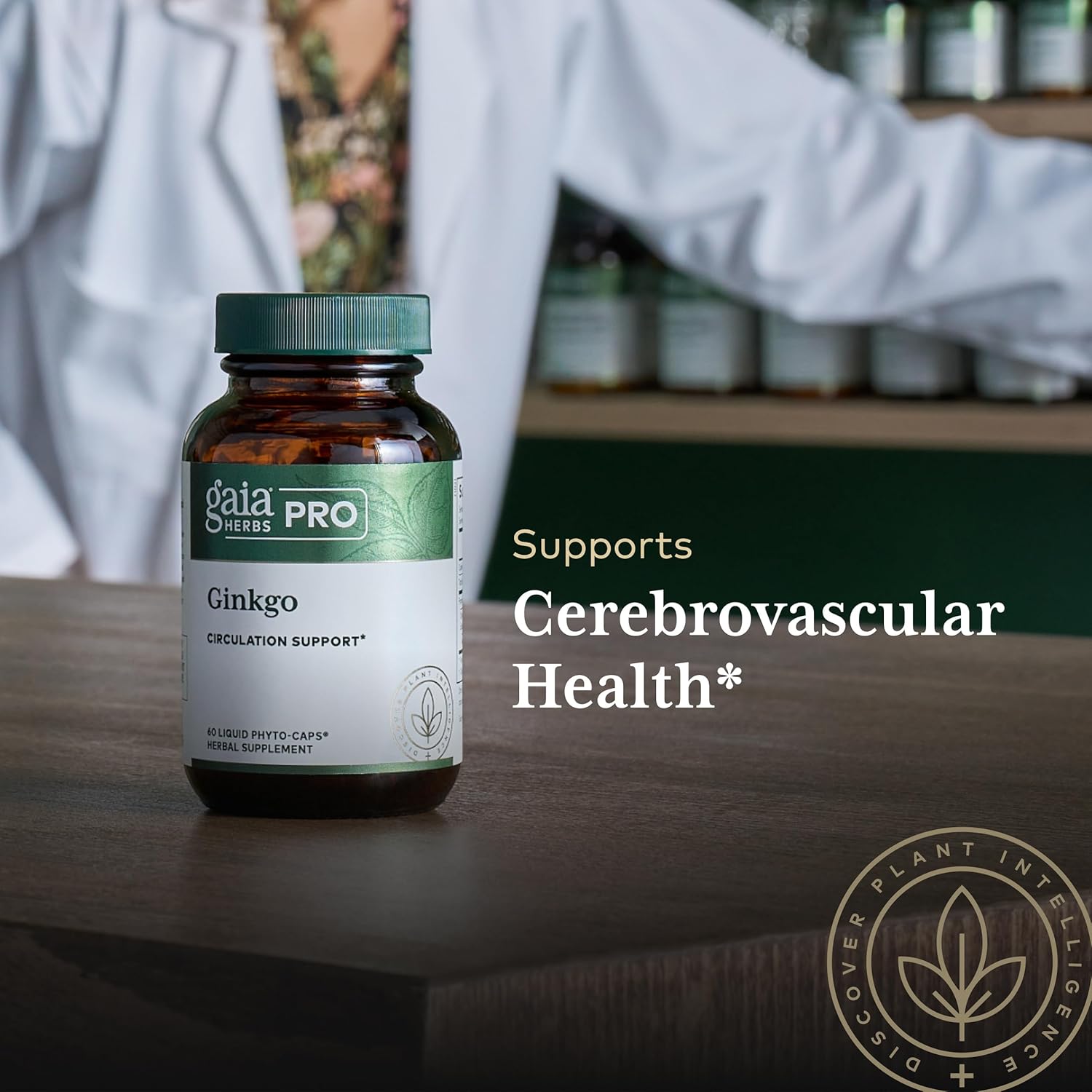 GAIA HERBS PRO Ginkgo - Healthy Blood Flow & Brain Function Support Supplement* - Blood Circulation Support Supplement* with Ginkgo Leaf Extract - 60 Liquid Phyto-Caps (30 Servings)