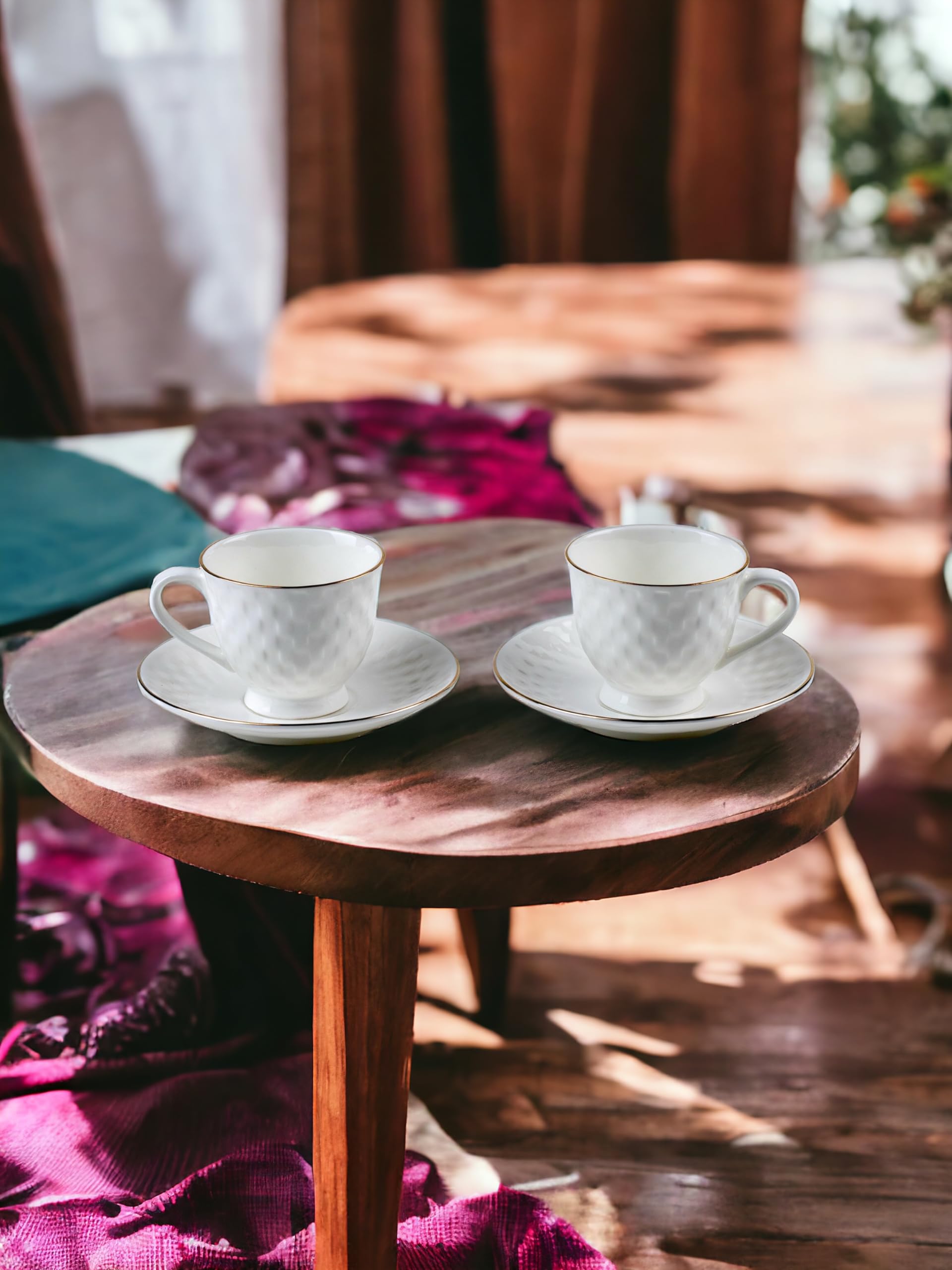 Buy GOLDEN QUEEN'S Bone China Cups & Saucers For Coffee/Tea