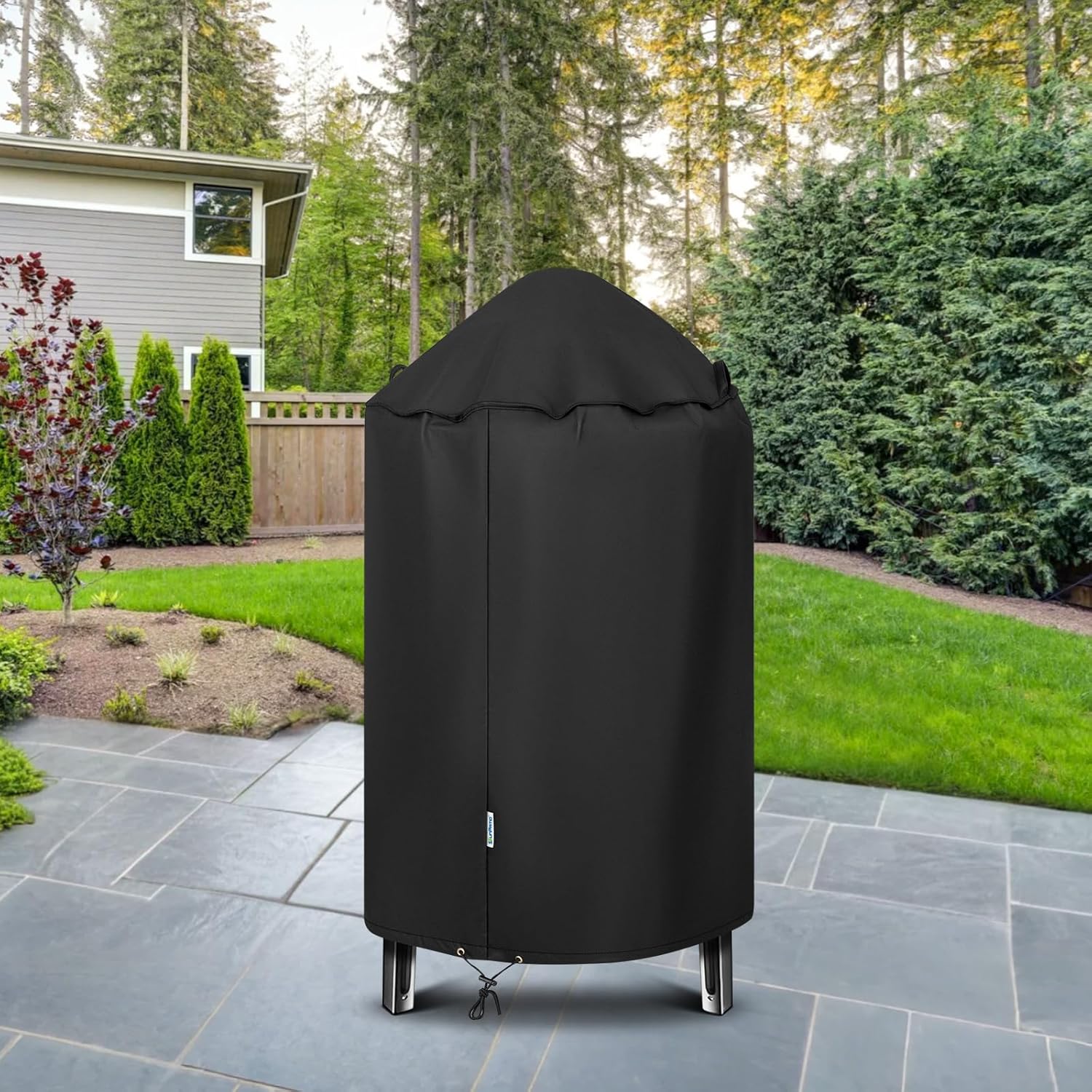 SunPatio Round Bullet Smoker Cover 30 Inch, Heavy Duty Waterproof Pit Barrel Grill Cover for Weber, Charbroil, Char-Griller Kamado and More Grill, 30" Dia x 36" H