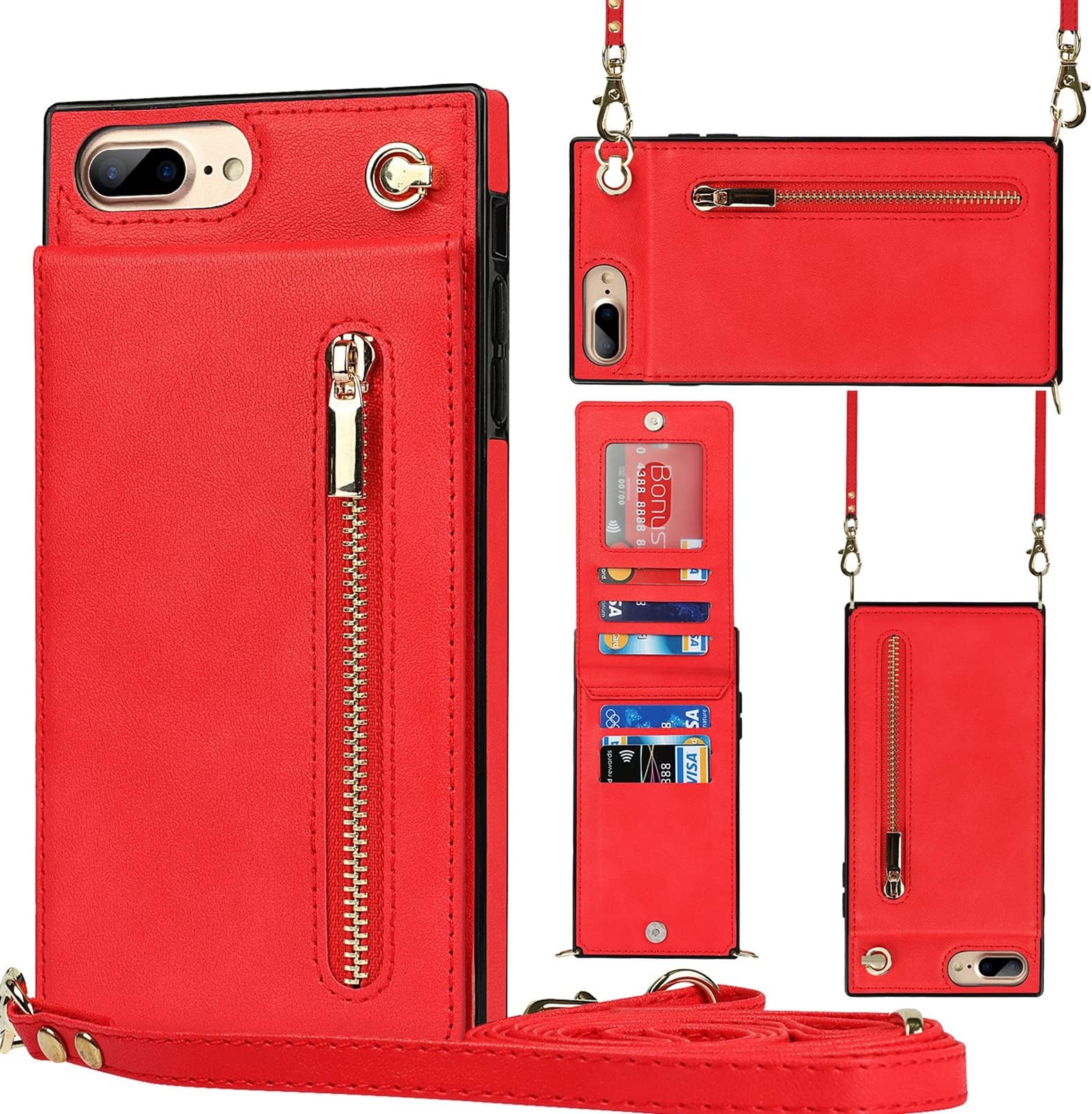 DEYHU iPhone 7 Plus/8 Plus Case with Card Holder for Women