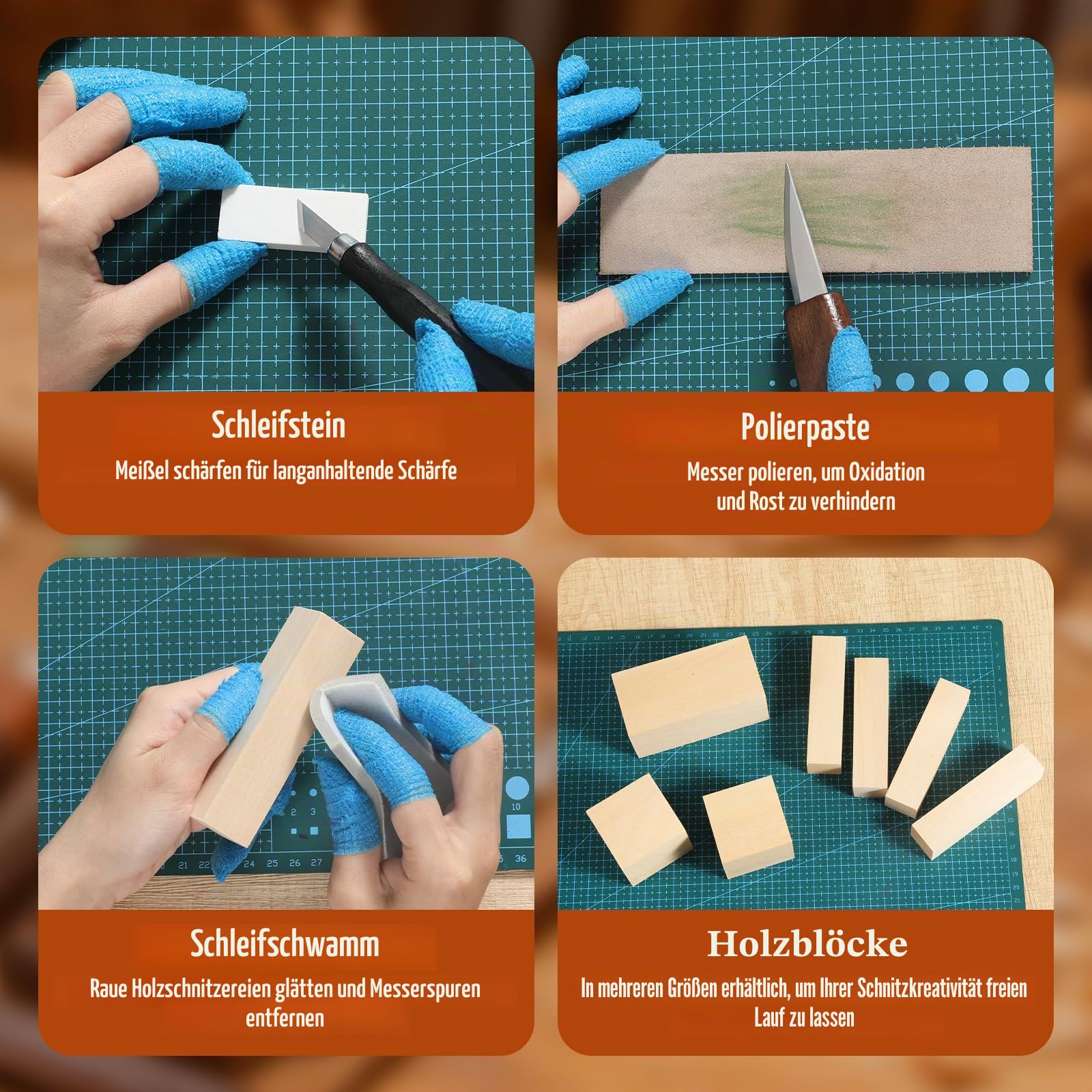 Housolution Holzschnitzset mit Lederetui, 24PCS Whittling Kit