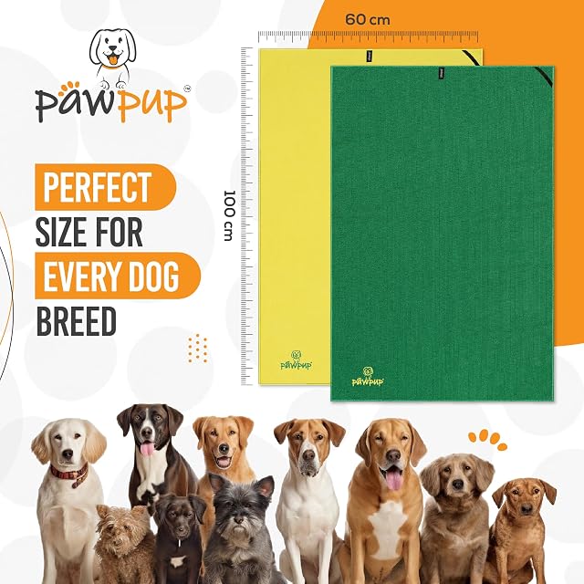 Foto 3 de 7 de PAWPUP Toalla para Perros Superabsorbente 100x60cm Juego de 2 Toallas de Microfibra para Mascotas para Perros…