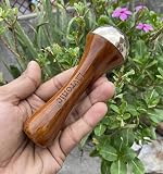 Livronic Ayurveda Kansa masażer do twarzy z uchwytem z drewna tekowego do głębokiego odtruwania i relaksu, brązowy