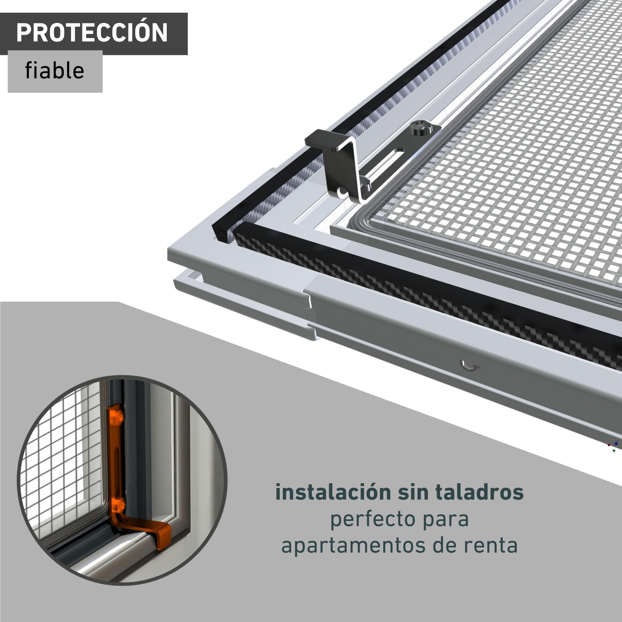 Windhager Mosquitera Marco tensor Expert, mosquitera Marco de aluminio para ventanas 100 cm x 120 cm, antracita, 04337