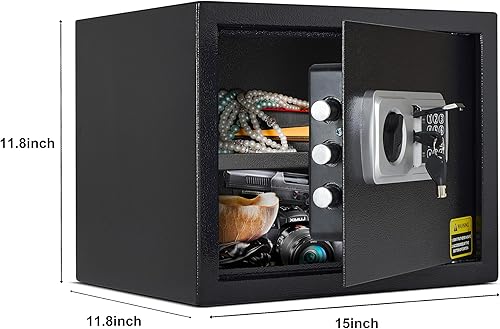 Miniatura 6 de La caja fuerte para el hogar de 1.3 pies cúbicos ofrece bolsa impermeable ignífuga, combinación segura con teclado digital, caja fuerte con bloqueo