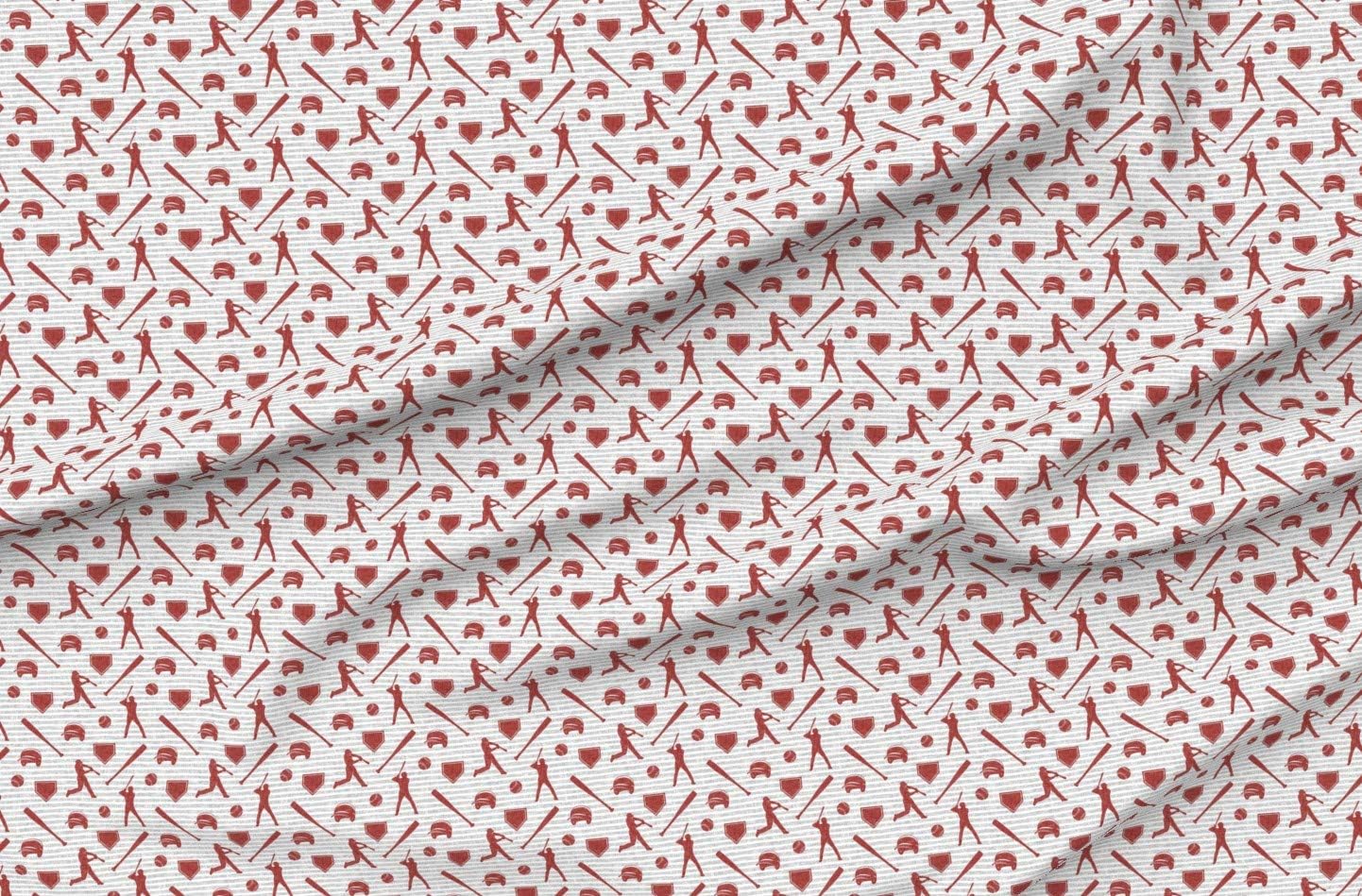 Spoonflower Fabric - Baseball Deep Red Gray Stripes Nursery Trendy Patchwork Printed on Minky Fabric by The Yard - Sewing Baby Blankets Quilt Backing Plush