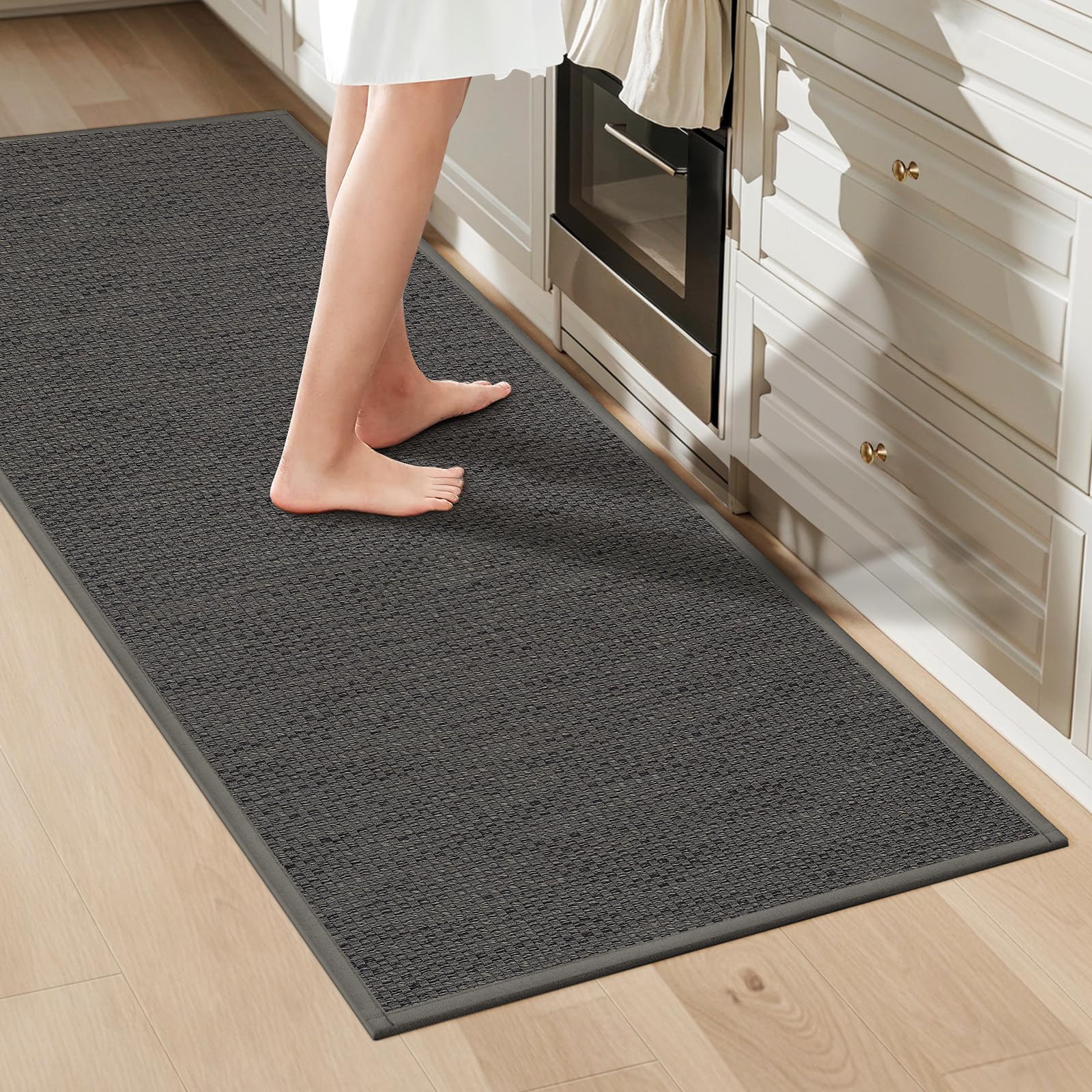 LEKEEPGO Alfombra Cocina Lavable Antideslizante 43.5x200cm, Alfombras Cocina Lavable, Alfombra Pasillo Larga, Tapete Cocina, Absorbente Alfombra para Cocina, Comedor, Lavadero, Pasillo, Gris — view 12