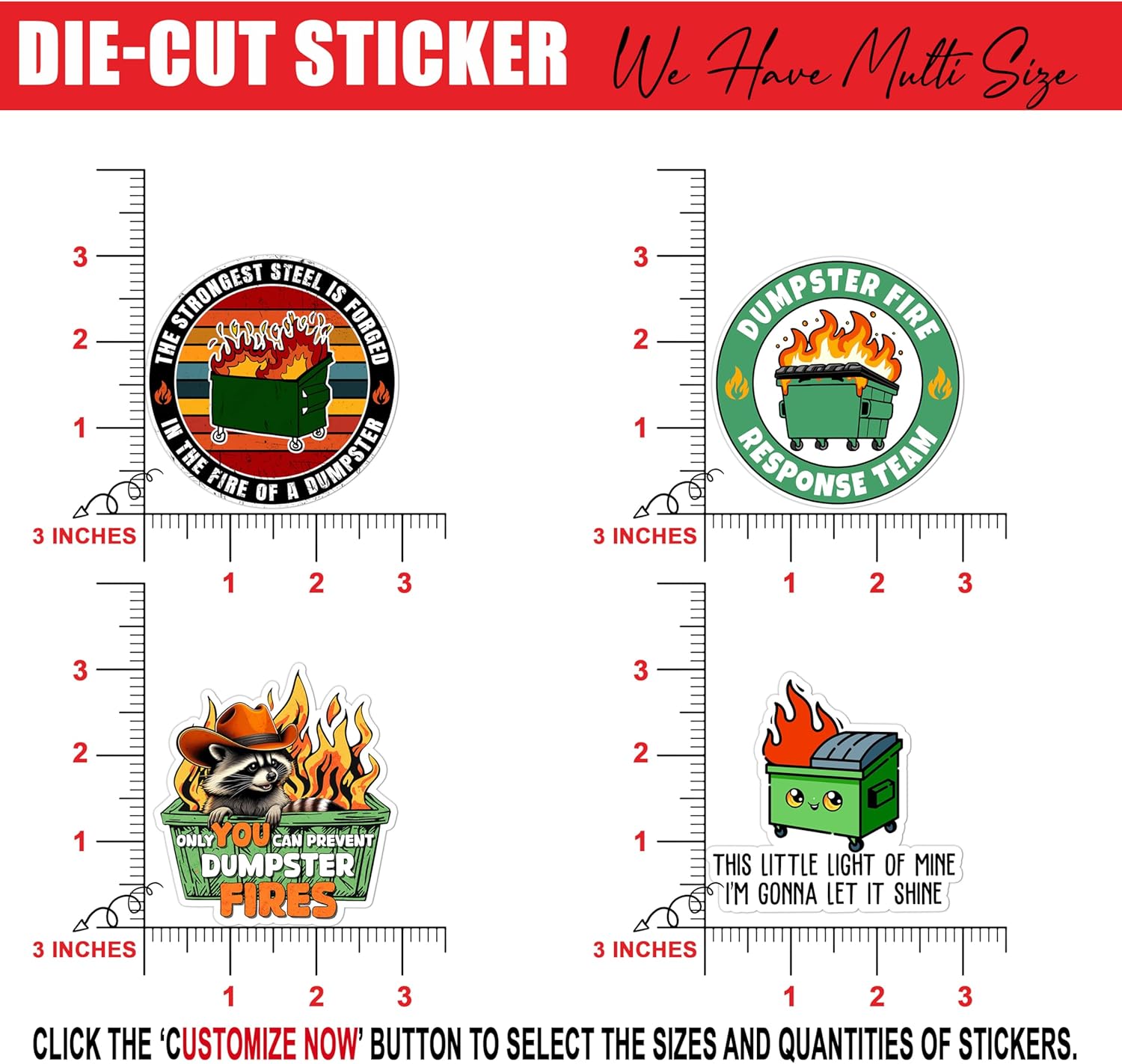 12 Pcs Funny Meme Dumpster Fire Stickers This Little Light of Mine I'm Gonna Let It Shine, Only You Can Prevent, Response Team, The Strongest - Vinyl Waterproof Decal for Water Bottle, Laptop 3 Inch - Image 4
