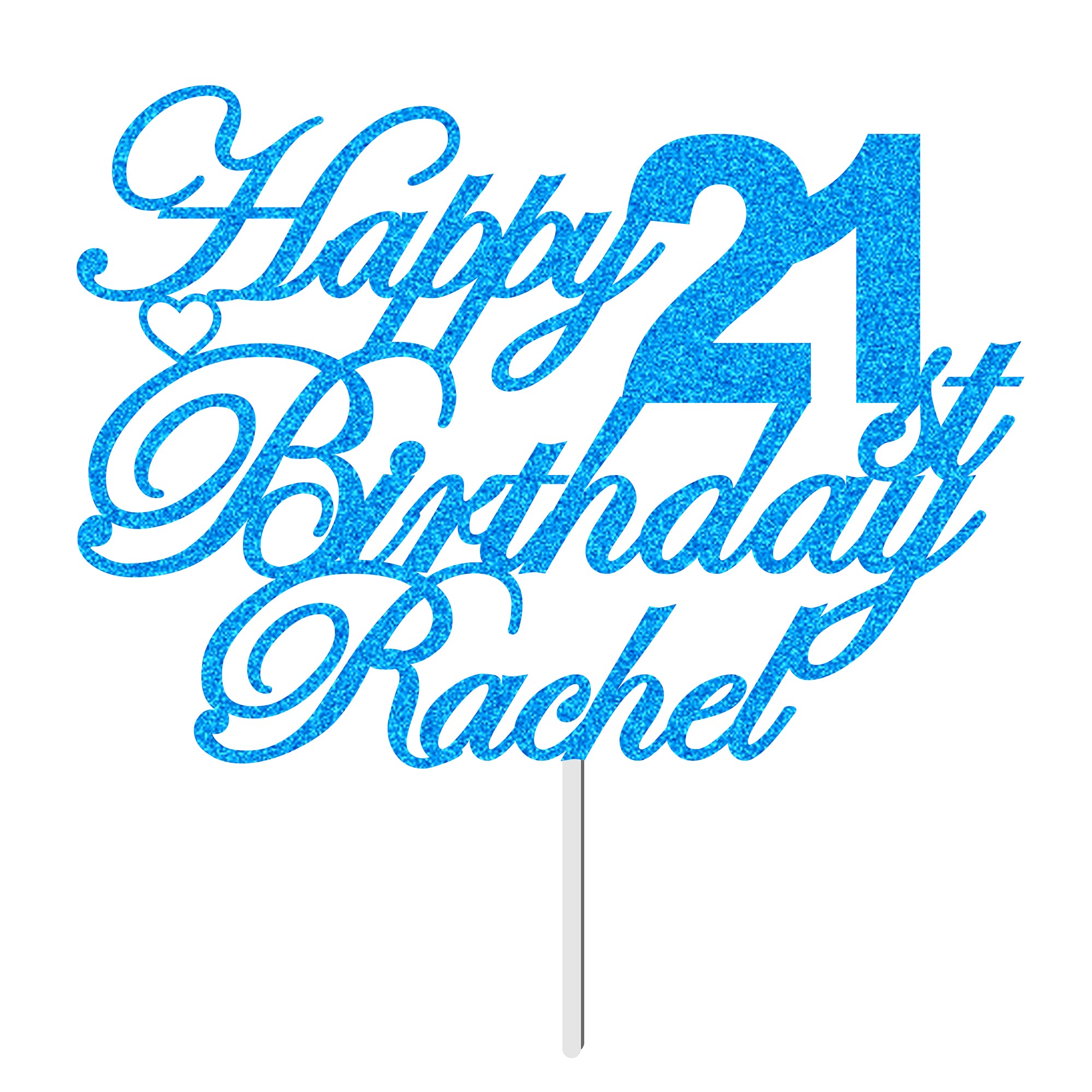 Personalised Cake Topper Custom Cake Decoration For 1st 7th 13th 16th 18th 21st 30th 40th 50th(Blue)