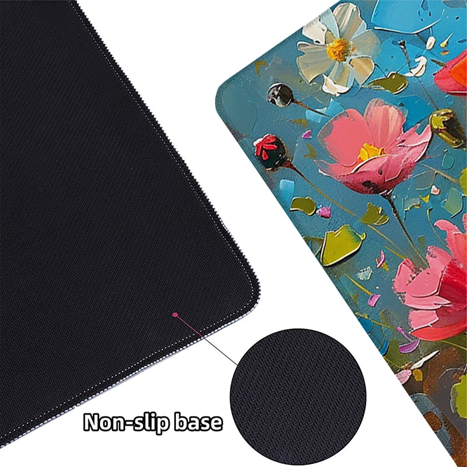 Flor Alfombrilla Ratón Gaming XXL 1500 x 800 mm, Alfombrilla Gaming Rojo Mousepad con Base de Goma Antideslizante, Impermeable Desk Mat para Teclado y Raton, Accesorios Gaming, Regalos de Hombre 9-8