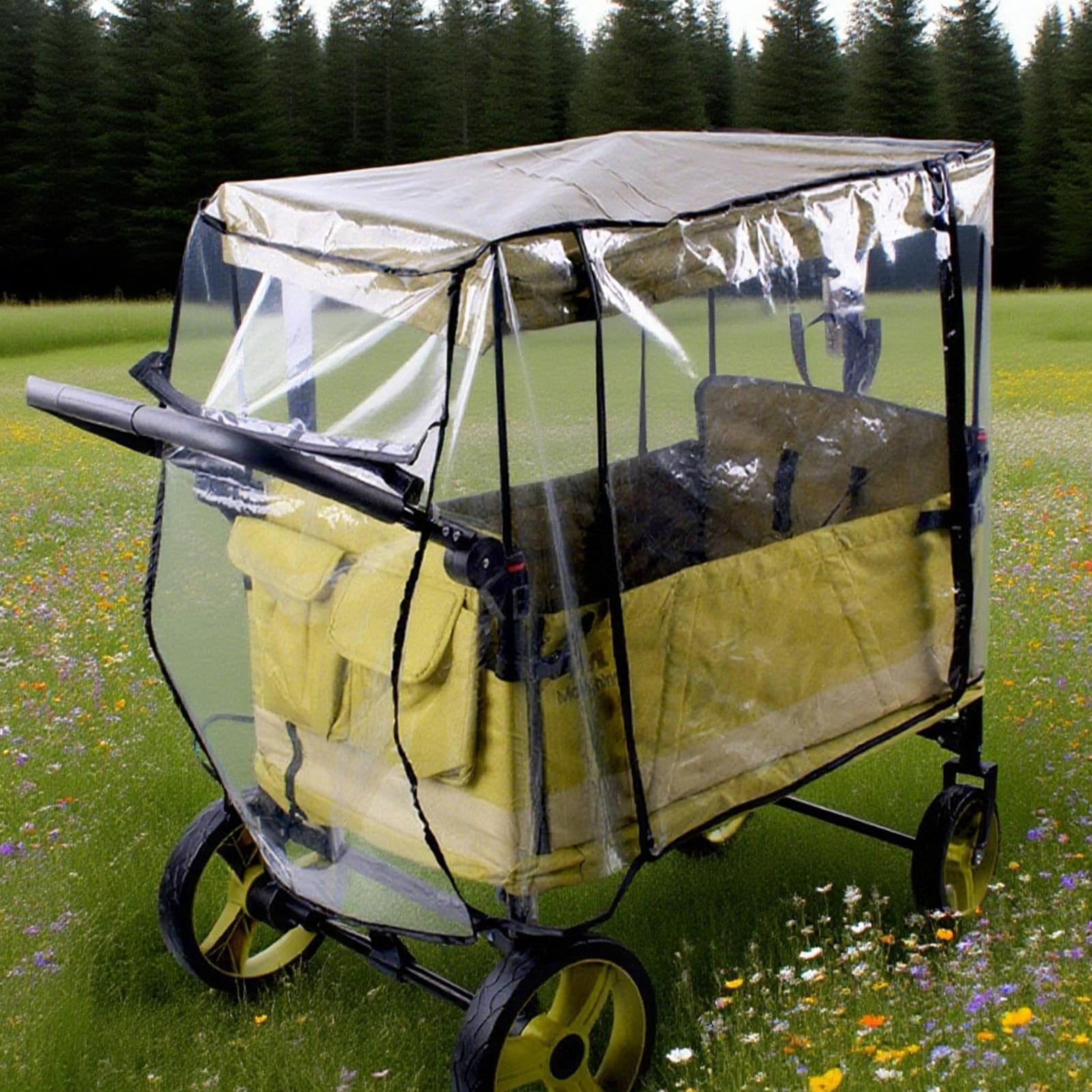 Housse De Pluie Pour Poussette Protection Anti-Vent et Canopée Universelle