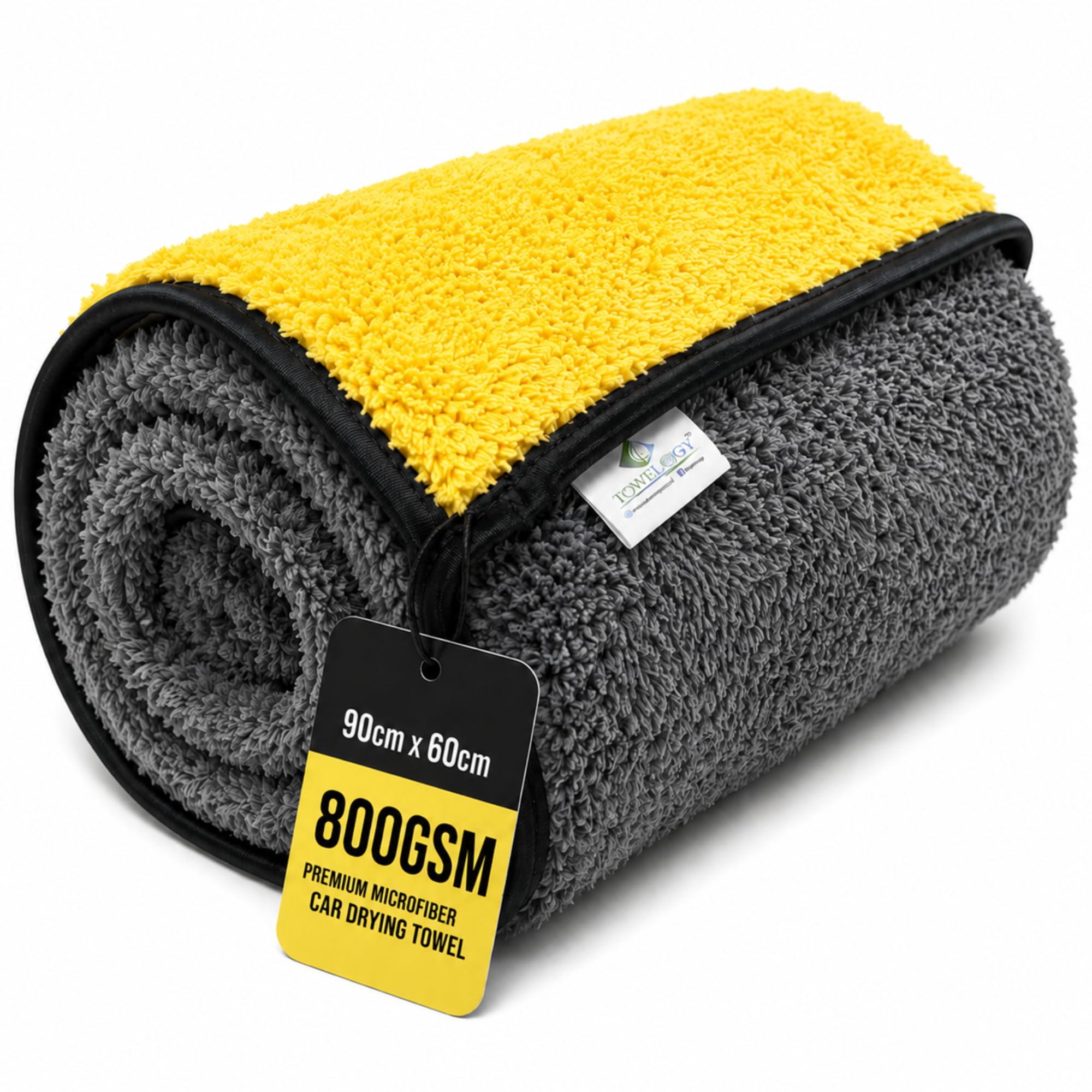 Towelogy Gold Towelogy® Professional Car Drying Towel Xxl Double Sided Ultra Absorbent 60X90cm Streak-Free Microfibre Drying Towel For Detailing (Gold)