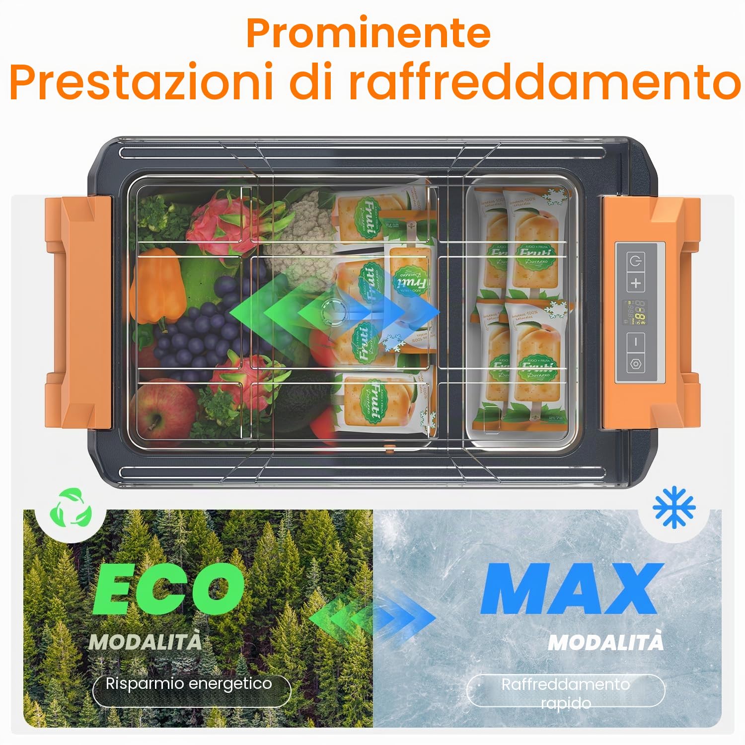 Frigorifero Portatile per Auto 40L Frigo Auto 12V/24V Congelatore per Auto -20℃-20 ℃ Elettrico Mini Frigorifero da Campeggio con Controllo APP Frigo per Auto Camion Barca Camper