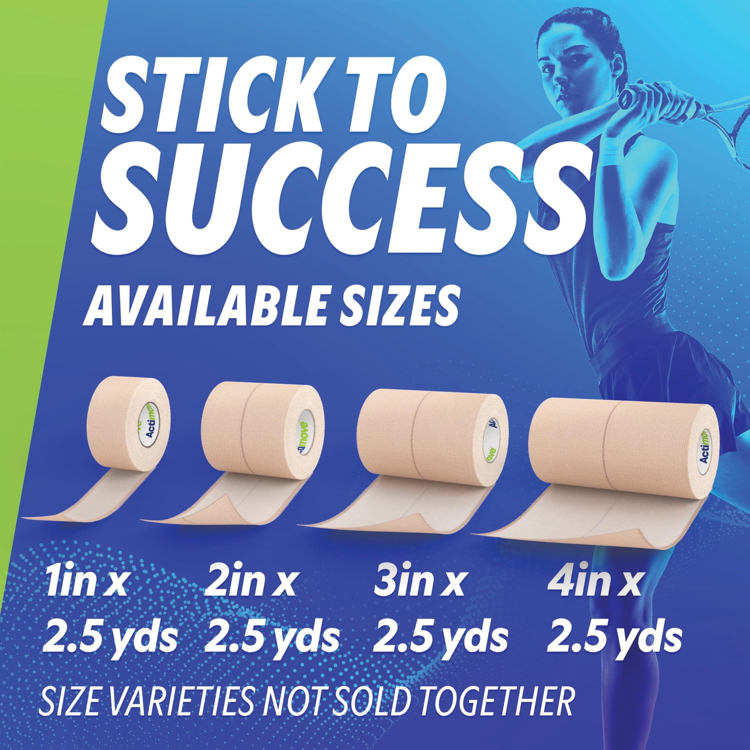 Elastic Tape - Supports Sprains, Strains, and Muscles - 3 in x 2.5 yd - 4 Rolls