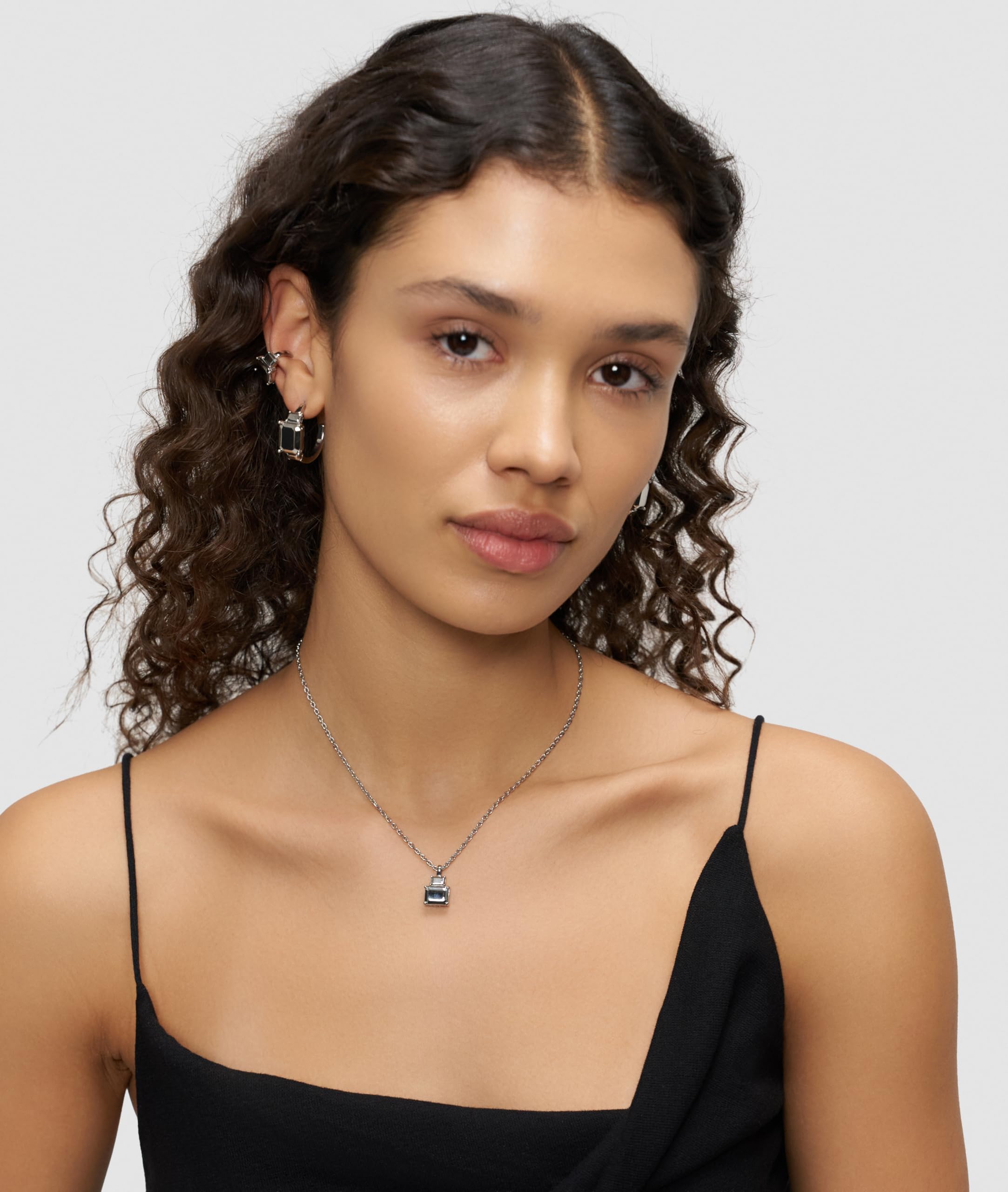 LIEBESKIND BERLIN Damen Schmuck im Diamond Design - Earcuff mit Steel Diamond in Silber - alltagstauglich & besonders - Geschenkidee