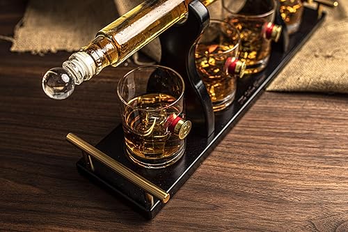 Miniatura 8 de The Wine Savant Regalos para hombres, papá, decantador de pistola de rifle de whisky de 16.9 fl oz, juego de 22.5 pulgadas con gafas de bala, ideas