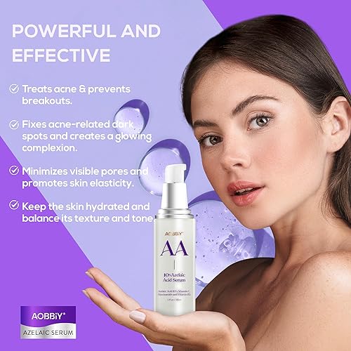 Miniatura 4 de AOBBIY Suero de ácido azelaico ácido azelaico al 10% con suero de niacinamida - Tratamiento rápido de rosácea - Minimiza la cicatriz del acné