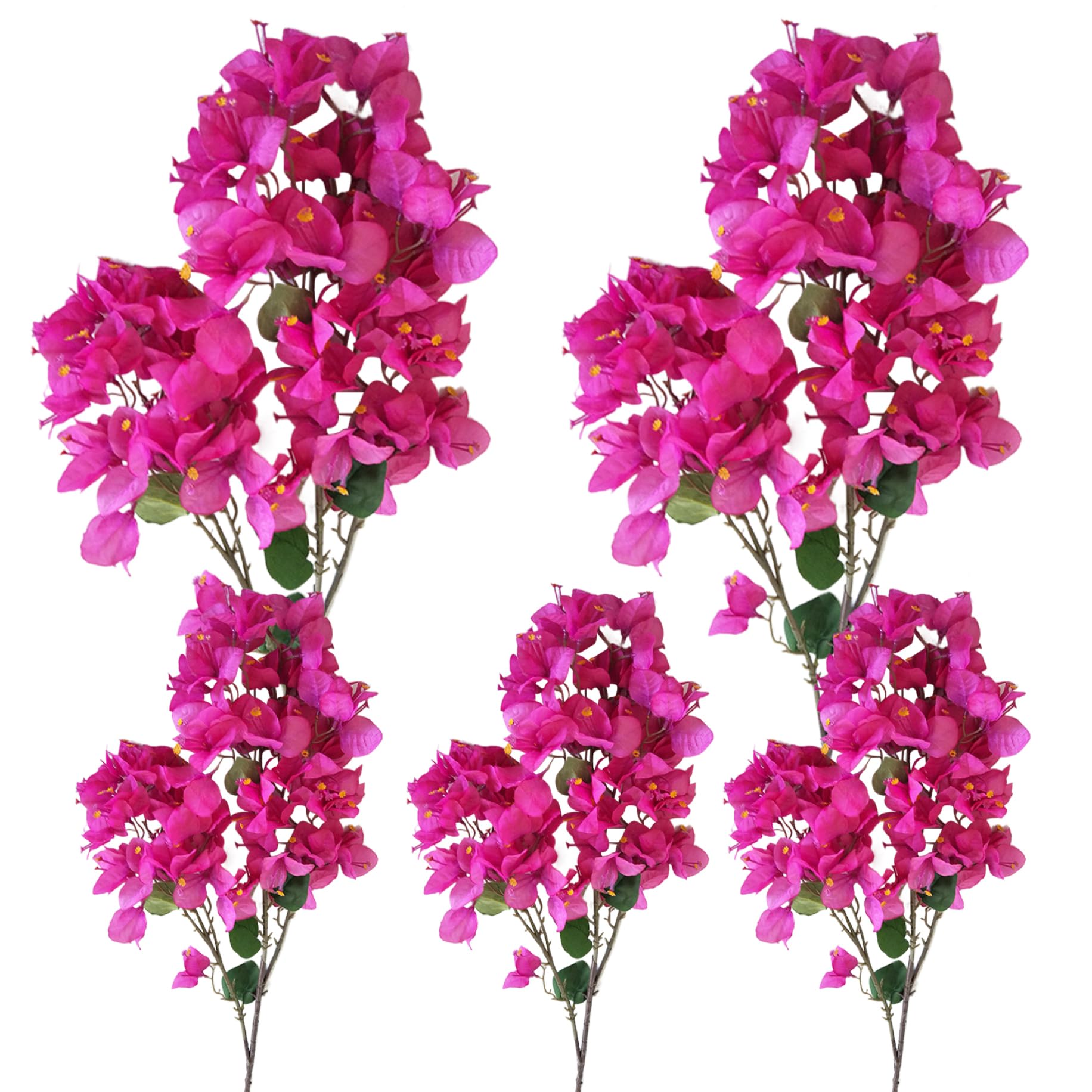 Bougainvillea Artificiale 5 Pezzi 98,6 Pollici Piante Di Bouganville in Seta Realistiche Rami Di Bouganville Finti Fiori Finti Steli per La Decorazione Domestica Viola Rosa Rossa