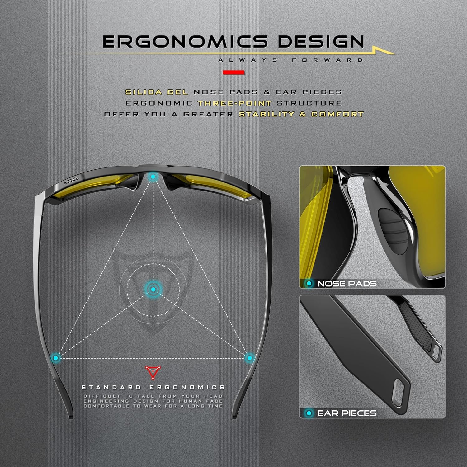 ATTCL Fashion Polarized Sunglasses for Men: Lightweight Hexagonal TR90 Frame UV Protection Sport Casual Glasse Driving Travel - Image 4