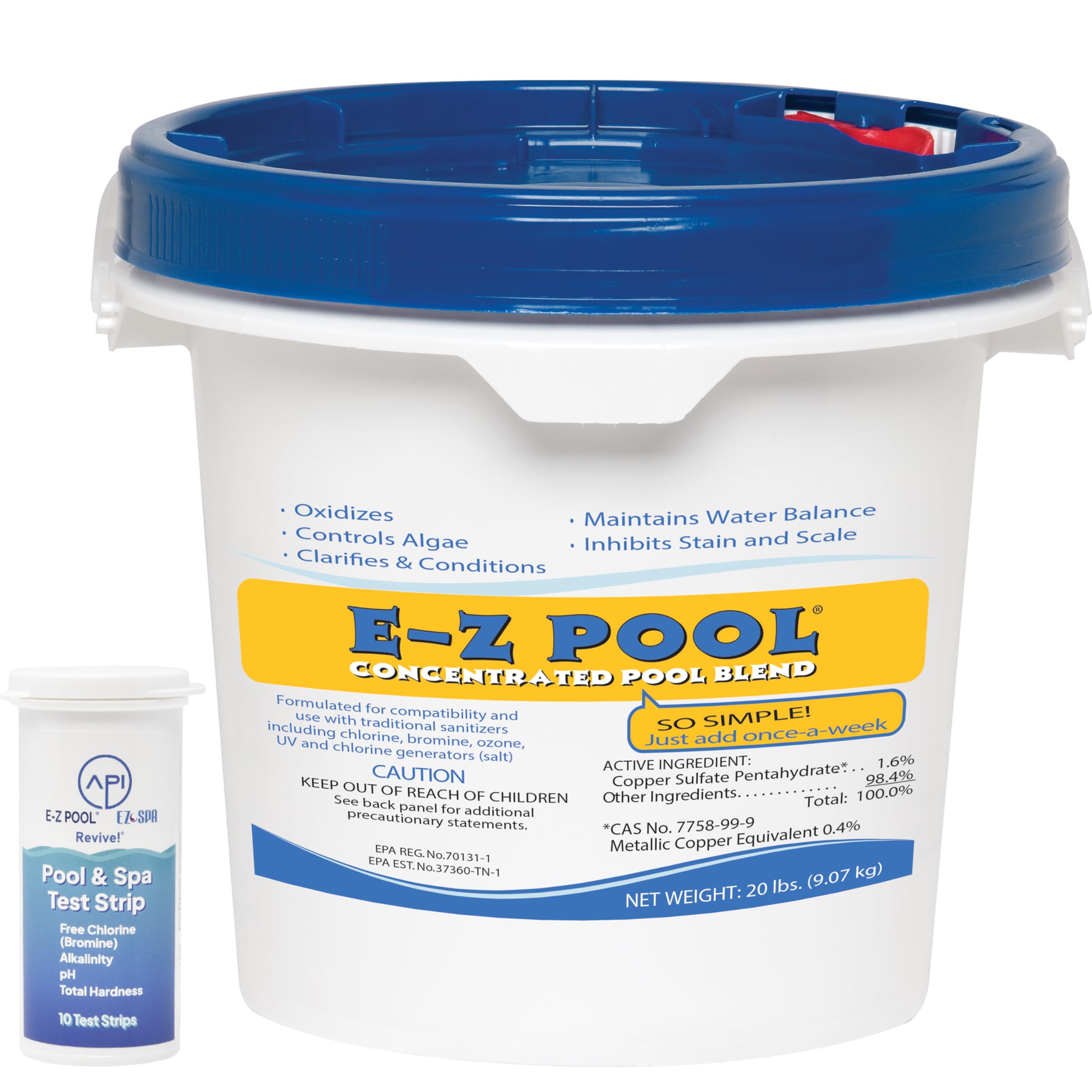 EZ Pool 9.1 kg con tiras de prueba