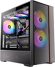Antec Flux Rear, 5 PWM Fans Included, F-LUX Platform, Front PSU Chamber, Back Connect Motherboard Support, Premium Wood Accents, Tempered Glass, 360mm Top Radiator Support, Mid-Tower ATX PC Case
