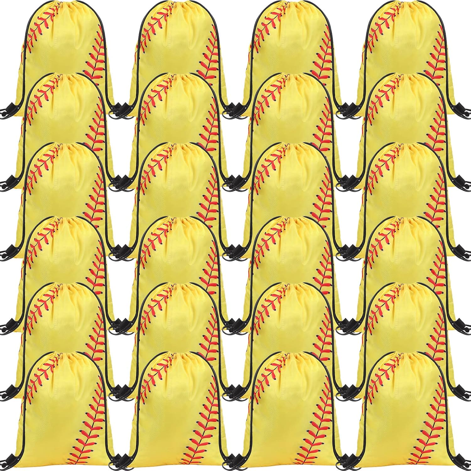Eccliy 24 Pcs Softball Drawstring Backpack Lightweight Draw String Bags Cinch Bags Drawstring Cinch Sack Tote