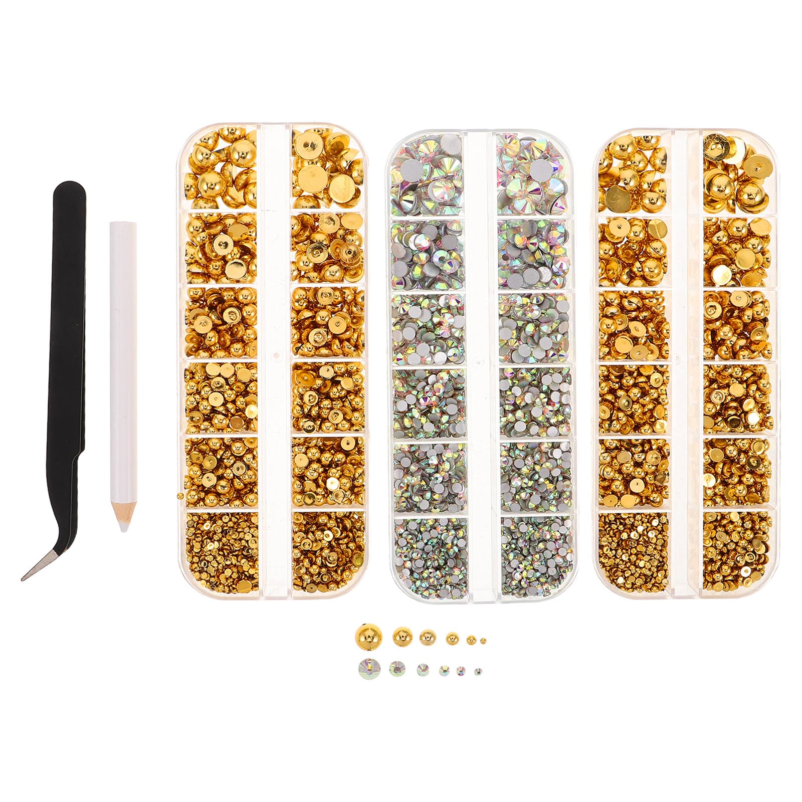 Unghie con Perle Piatte e Strass Kit Decorazioni per Manicure Gemme e Ciondoli per Nail Art Accessori per Unghie con Scatola di Organizzazione