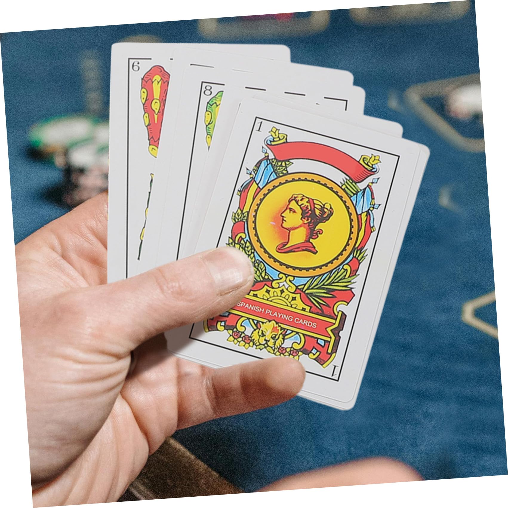 Operitacx 4 Pezzi Carte da Gioco Spagnole per Feste e Amici, Mazzo 1 Carta
