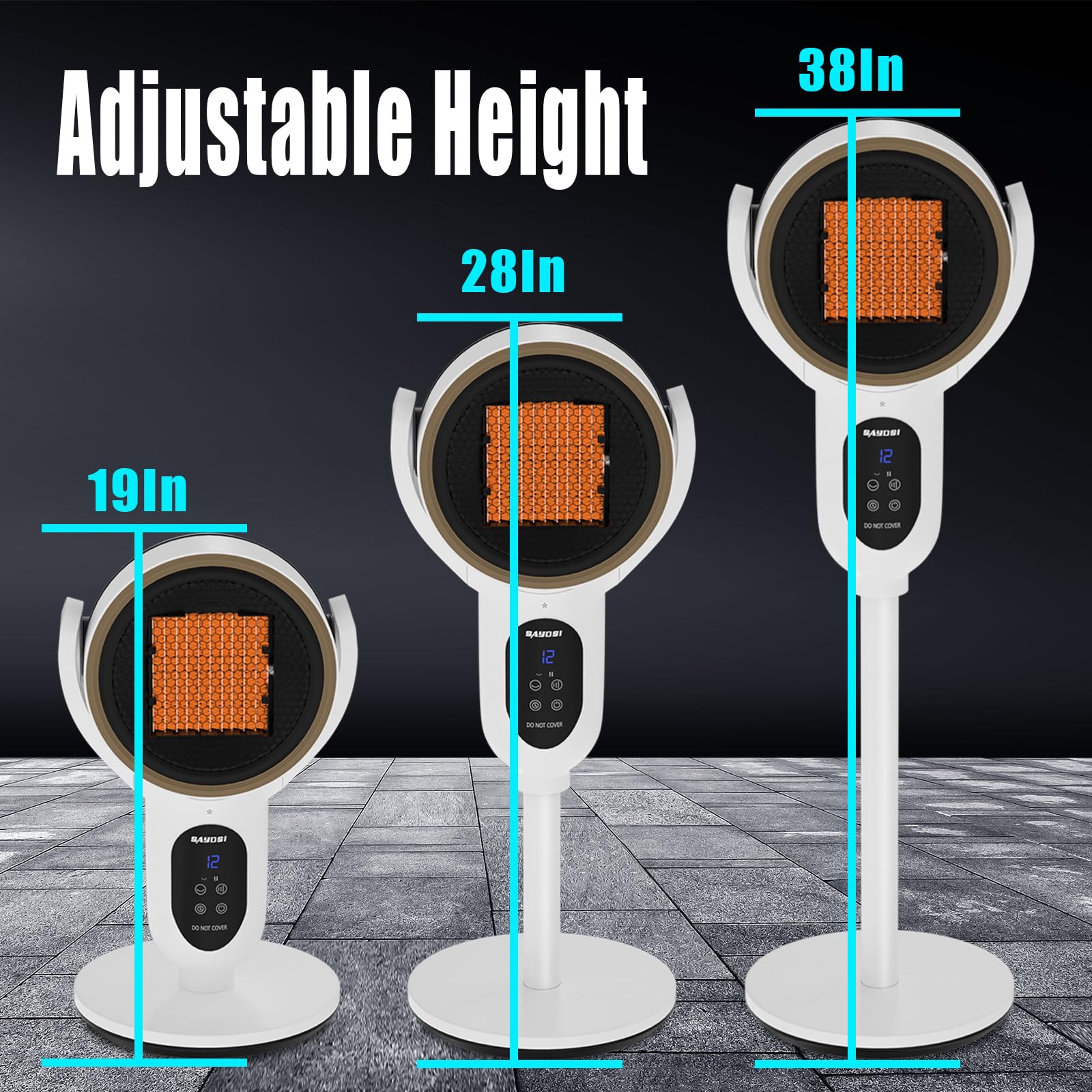 1500W Electric Space Heater for Bedroom Home Office Room Space Up to 1200 sq. ft with Automatic Swing,Timer,Adjustable Thermostat