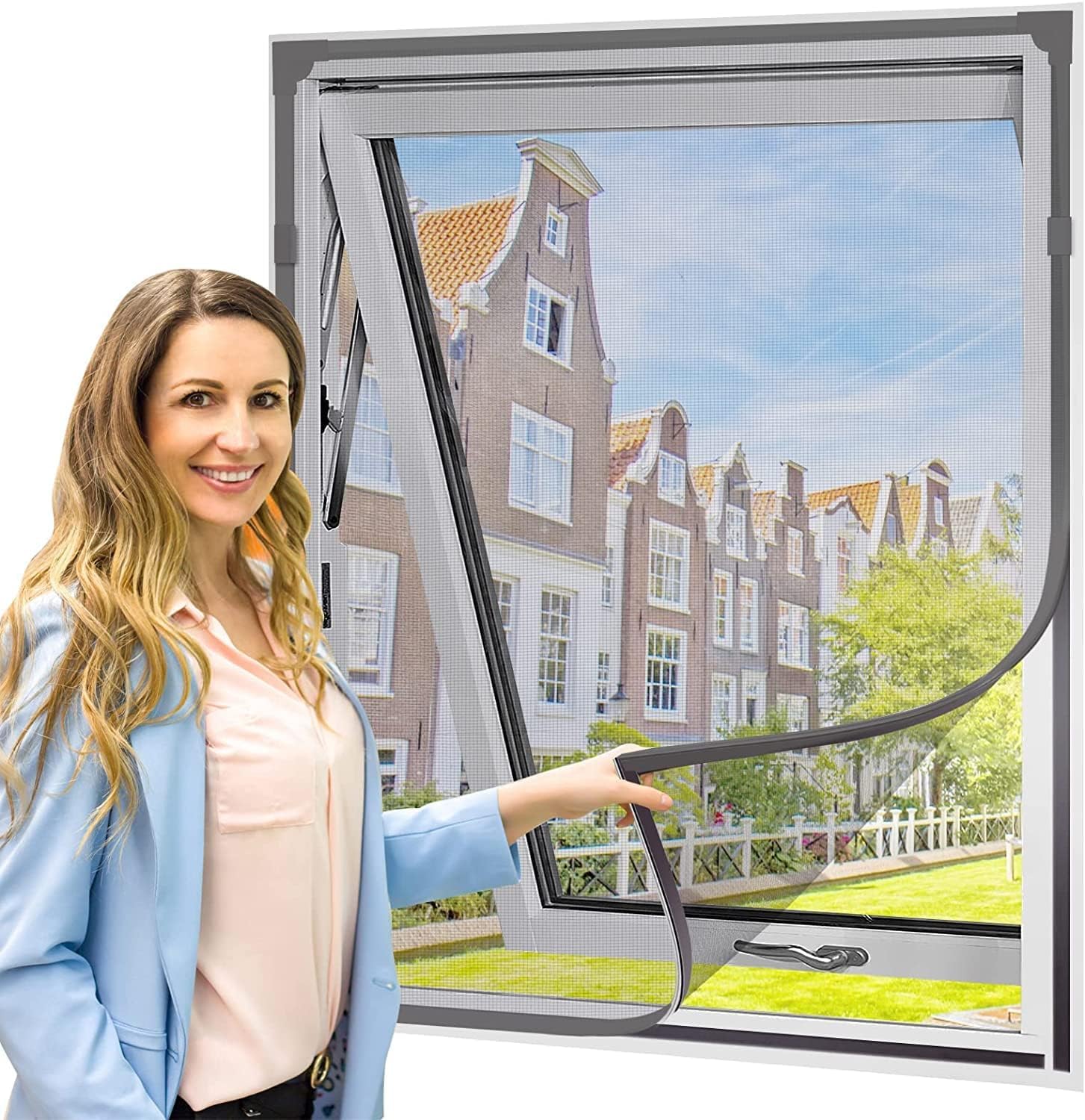 Window Screen With Net Snapklik.com : Magnetic Window Screen Adjustable DIY Window Net Screens ...