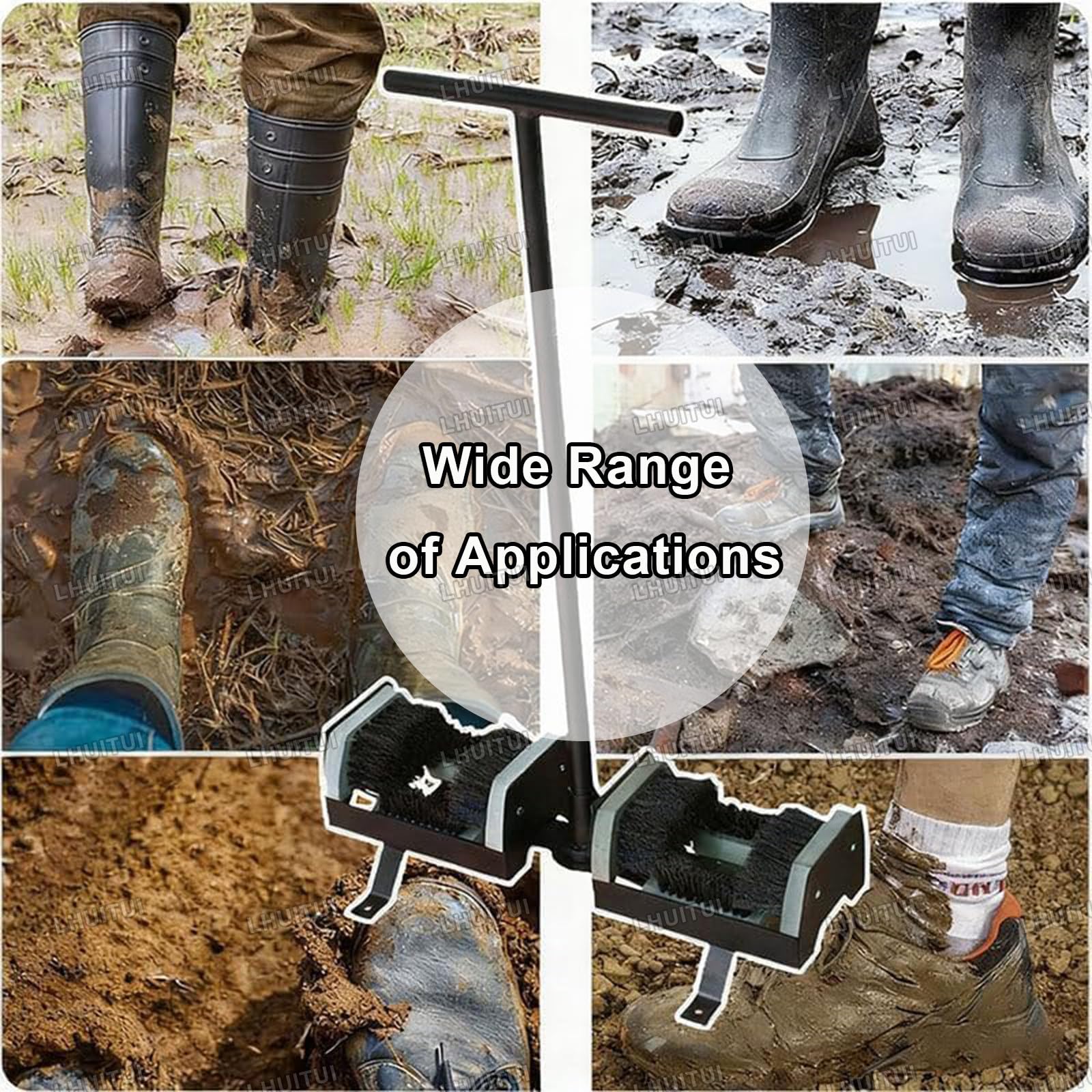 Limpiador Botas Alta Resistencia, Cepillo Botas/Cepillo Calzado, Cepillo Botas Y Calzado Eliminar El Barro, Cepillo con Cerdas Nylon Doble Cara, para Campos Golf, Campings, Sitios Construcción