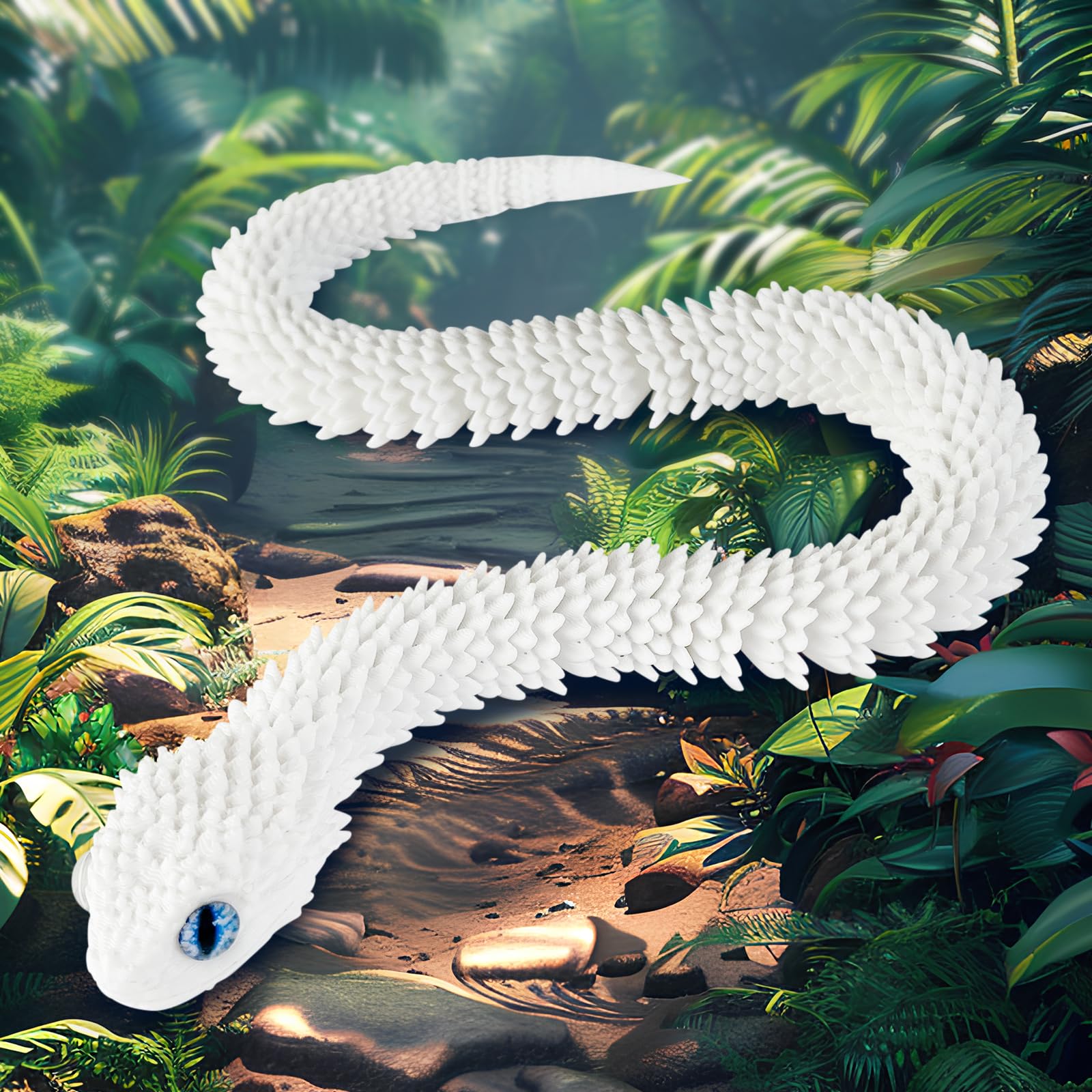 TiTiC 3D Printed Snake, Articulated Flexible 3D Printed Animals Fidget Toy, Realistic Slithering Design,Fidget Toys Gifts for Halloween