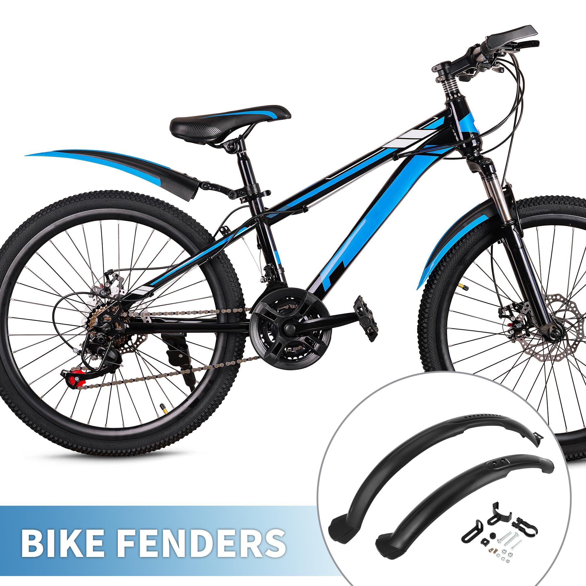 A ABSOPRO Parafanghi per Bicicletta Universali Nero 1 Set Ciclismo Plastica