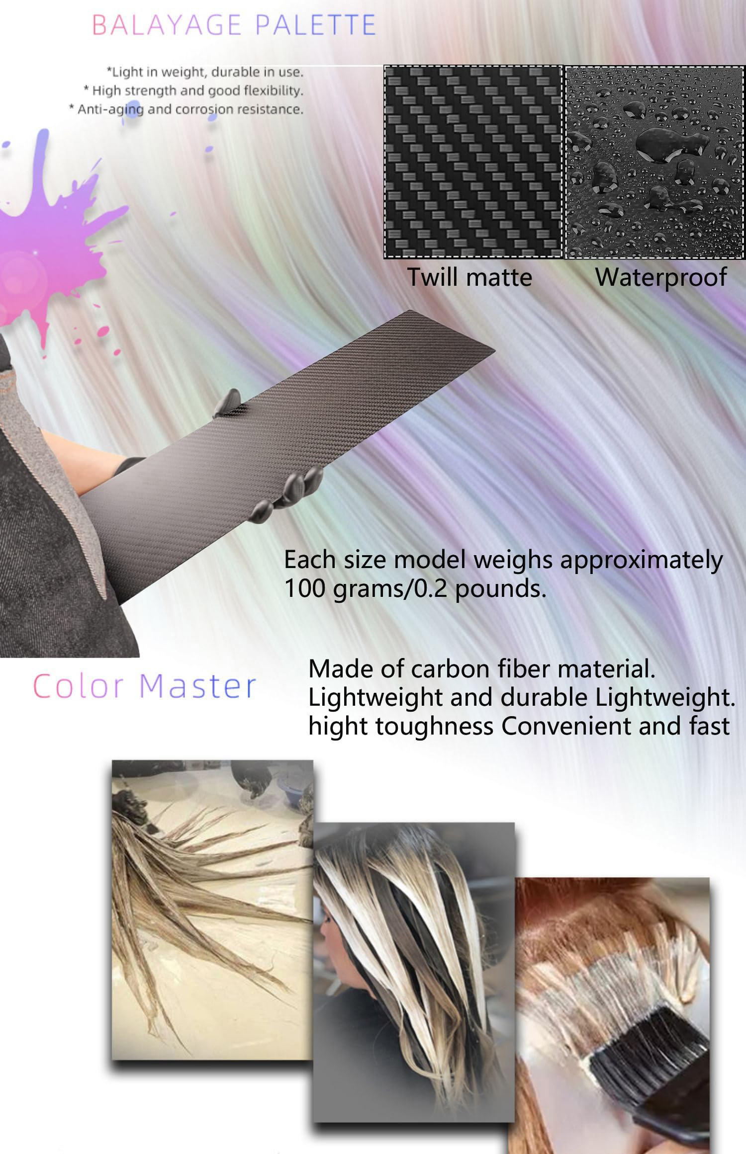 Tavola Balayage in Fibra di Carbonio tavola per evidenziature è uno Strumento per Colorare i Capelli per Saloni Professionali e Parrucchieri - Tavola per Colorare i Capelli Tavola per