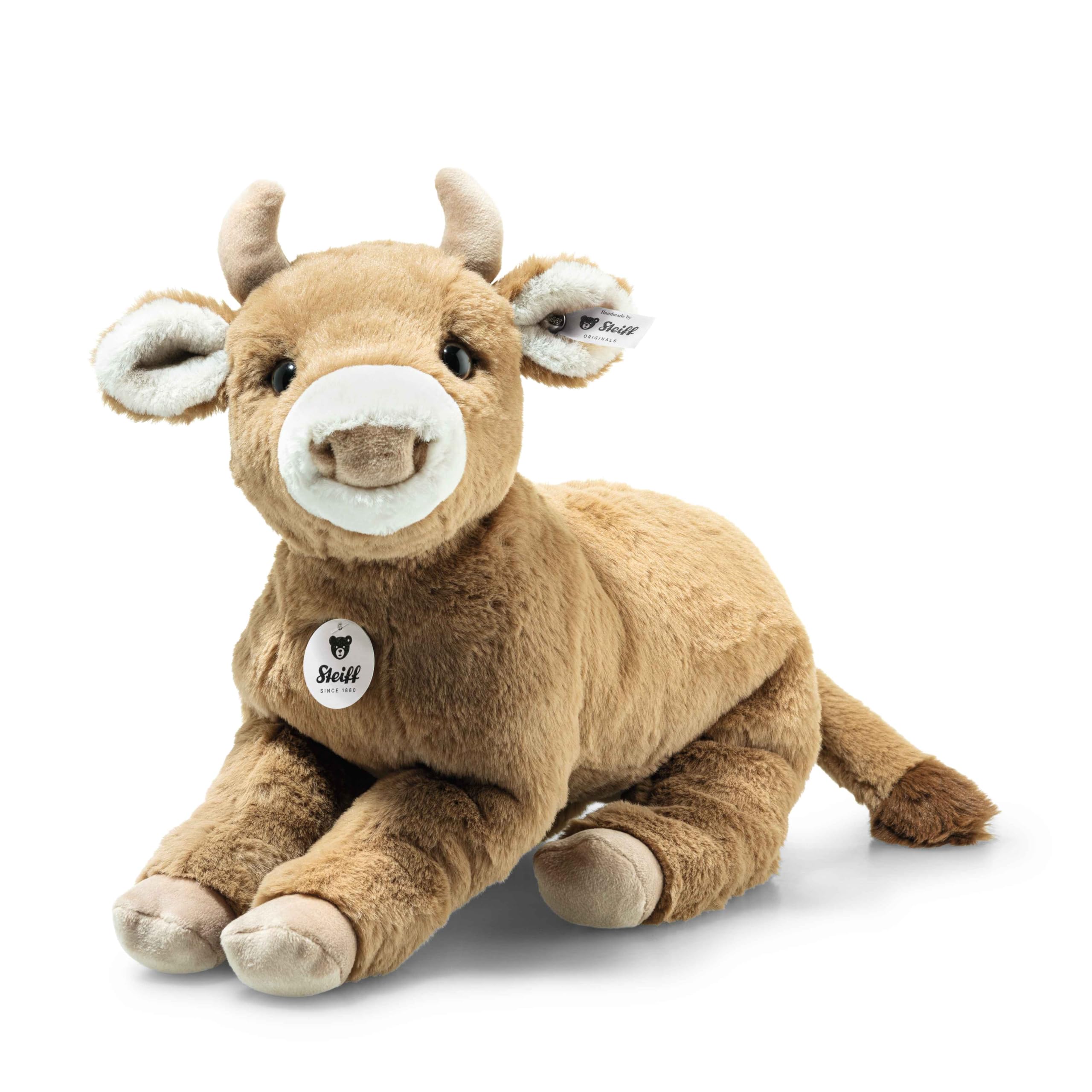 Steiff Przytulanka cielęca Resi, słodka pluszowa zabawka, dla chłopców, dziewcząt i niemowląt od 0 miesięcy, pluszowa zabawka, 32 cm, brązowa, 069857