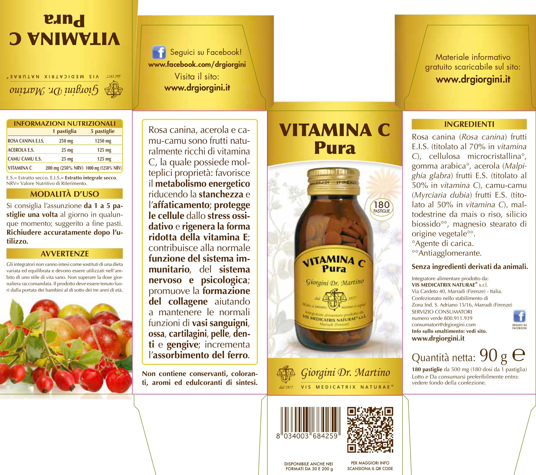 VITAMINA C PURA 180PAST