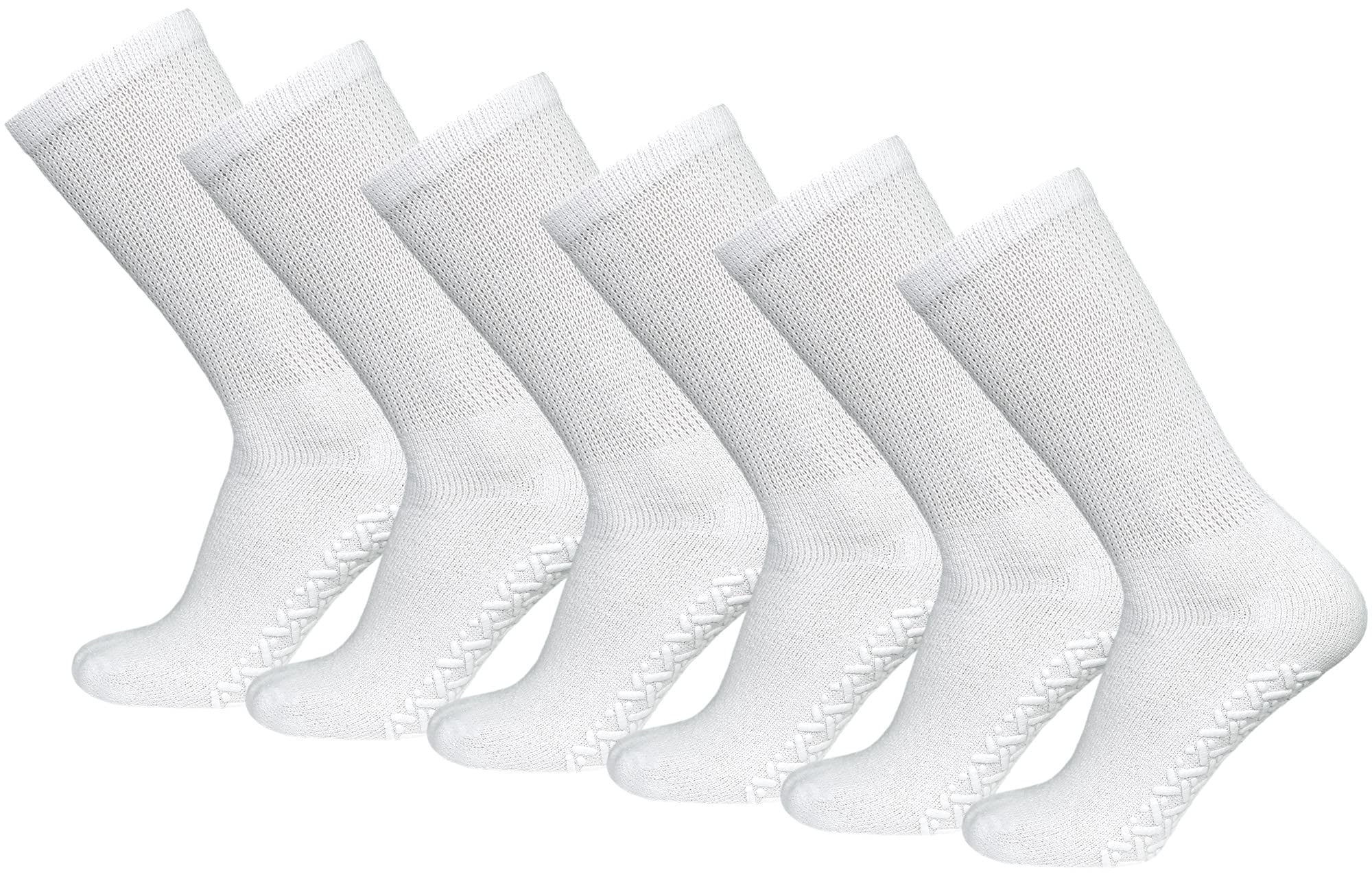 Brooklyn Socks Non-Skid Cotton Diabetic Neuropathy Crew Socks, Non-Binding Traction Control Multipack