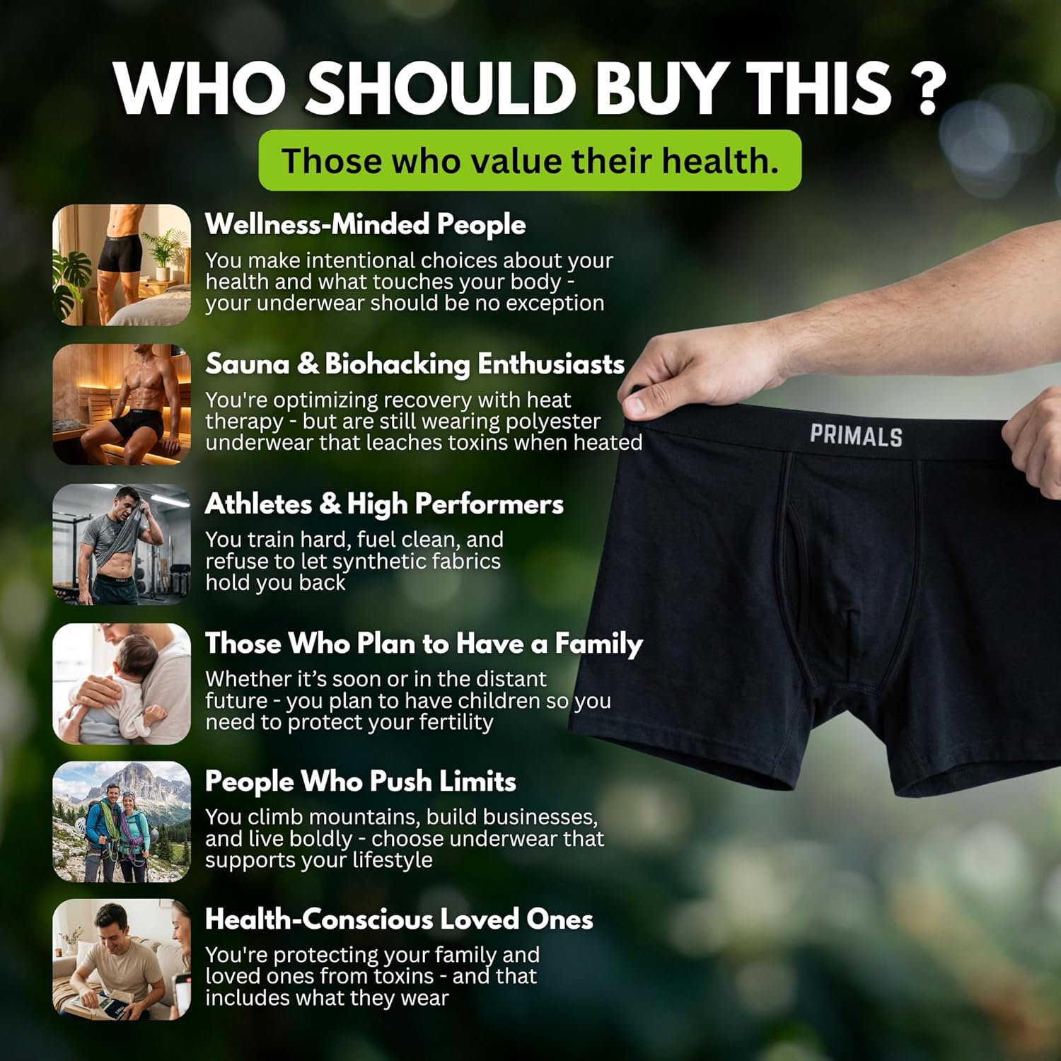 PRIMALS 100% Merino Wool Boxer Briefs - Natural Rubber Waistband - Elite Performance - Black (1 Count) - Image 7