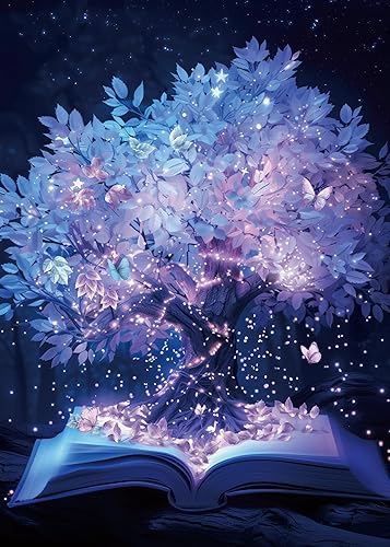 Vista 8 de Colorido rompecabezas de jardín para adultos de 1000 piezas, rompecabezas de hadas de flores de fantasía, desafiante libro de mariposas, bonito