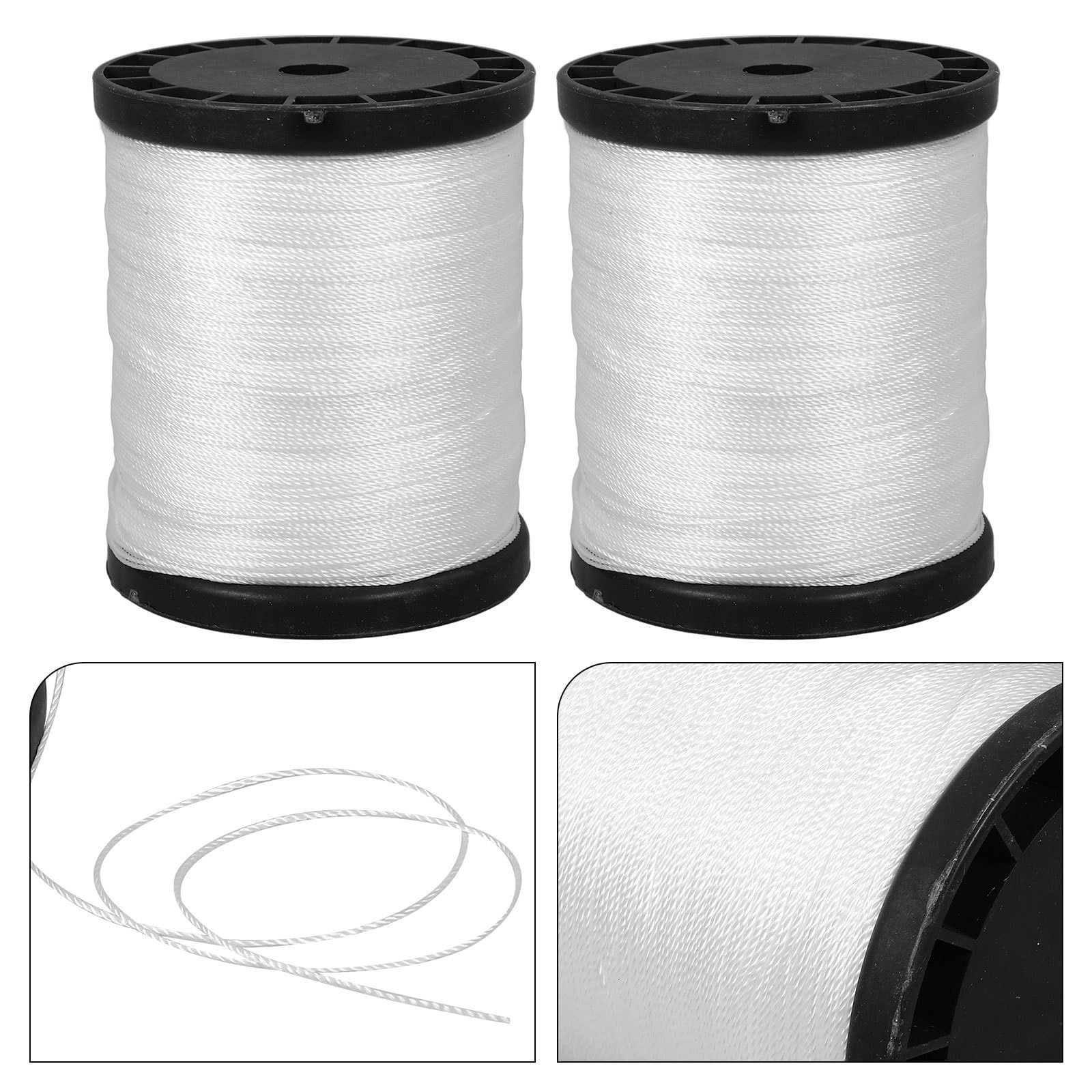 NUOBESTY 2 Rouleaux Ficelle de Nylon Torsadée pour Construction, Corde Résistante et Solide, Adaptée Maçonnerie et Jardinage, Usage Extérieur Fiable